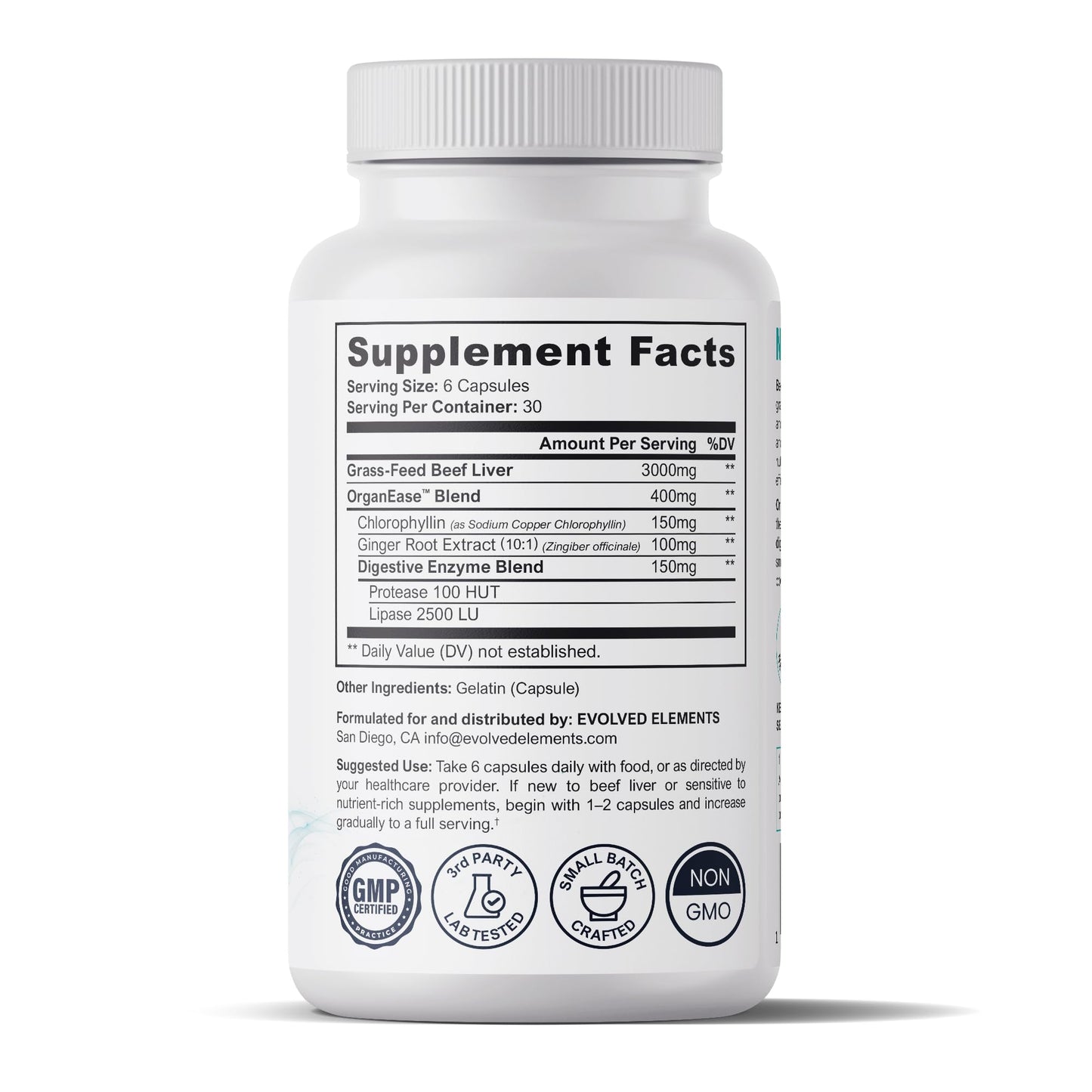 Evolved Elements Beef Liver, 180 Capsules