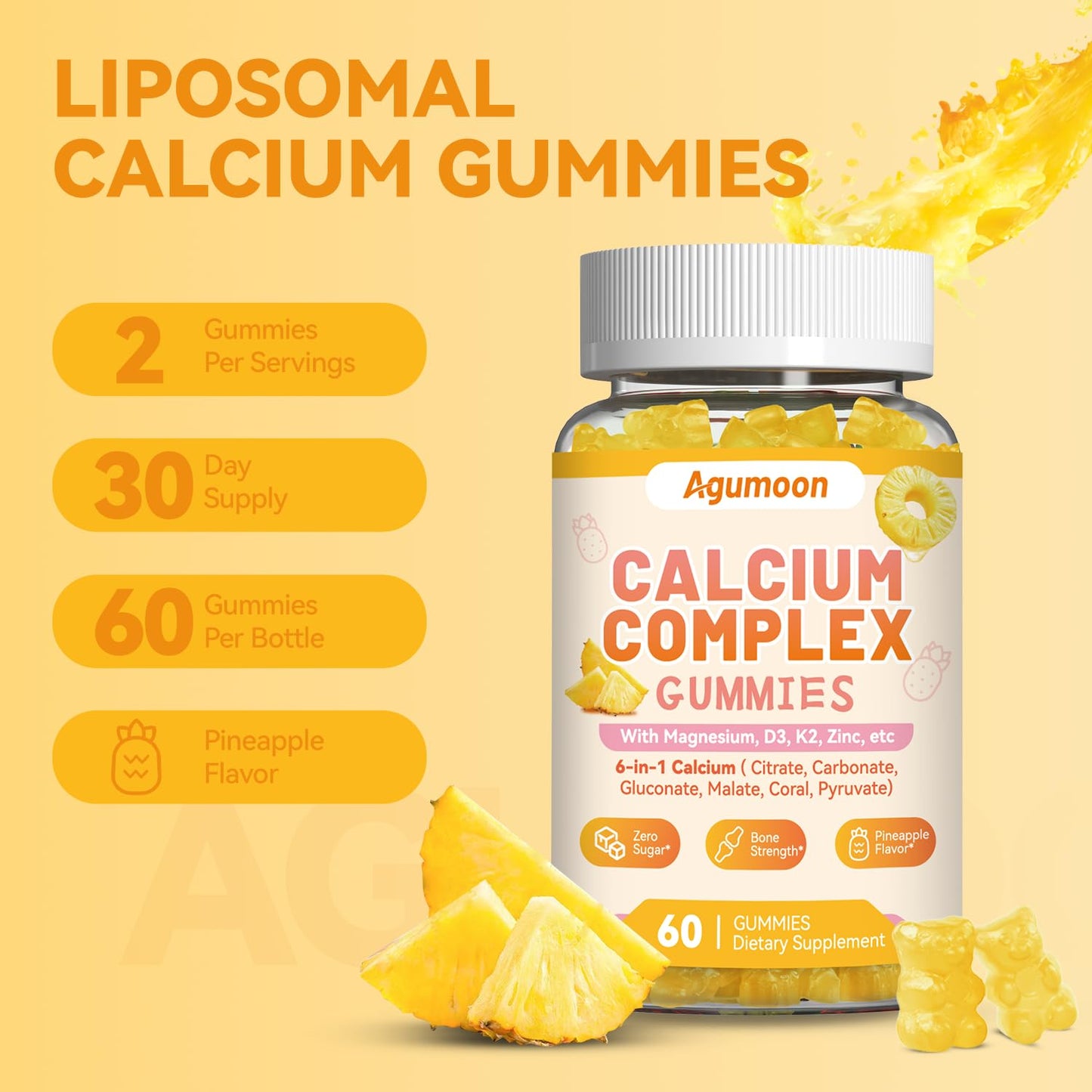 Agumoon Liposomal Calcium Complex Gummies 120 Gummies