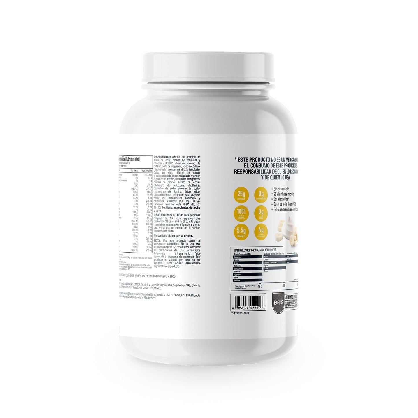 Isopure Banana Cream (Zero Carb) Whey Protein Powder, 48 Servings