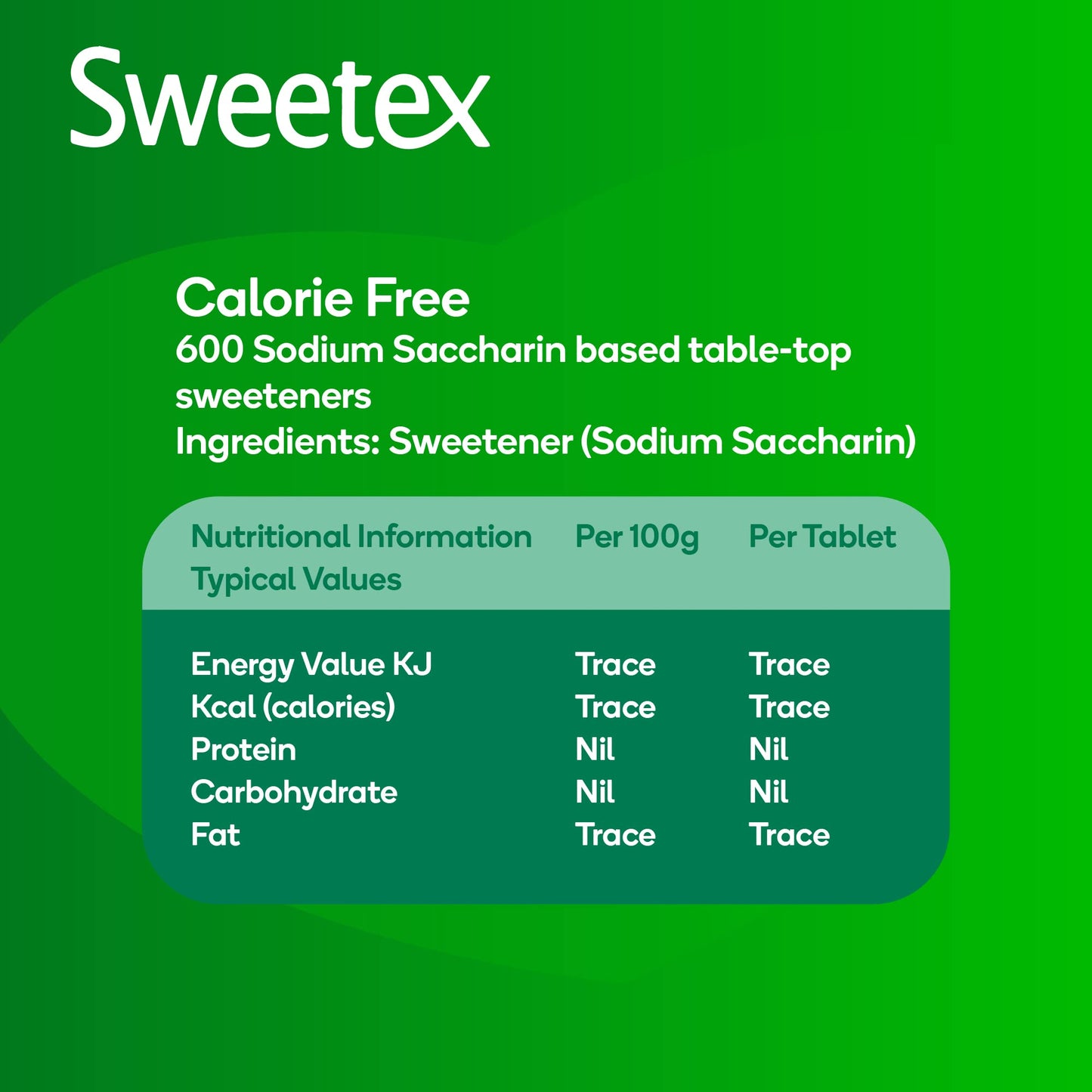 Sweetex 600 Tablets, 6 Count