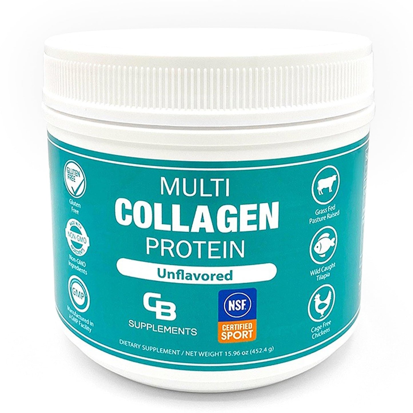 CB Supplements NSF Certified for Sport Multi Collagen Protein Powder, 15.9 oz