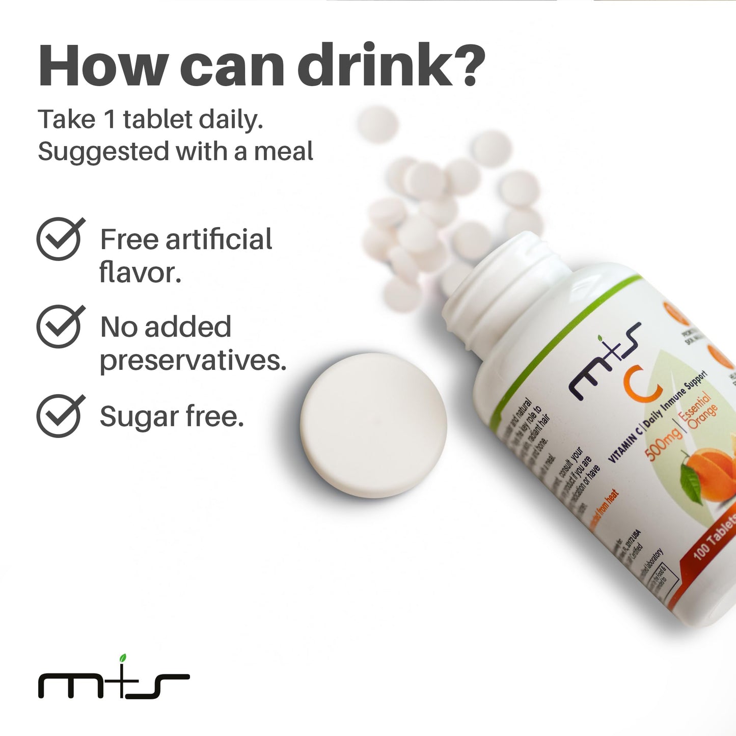 M+S Vitamin C Tablet 500mg, 100 Tablets