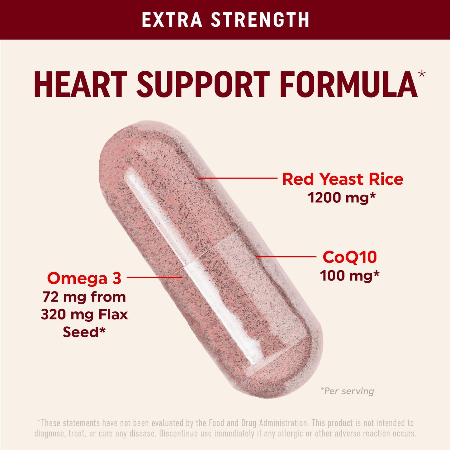 MAV NUTRITION Red Yeast Rice with CoQ10 + Omega-3 for Healthy Cholesterol Support Capsule, 90 Count