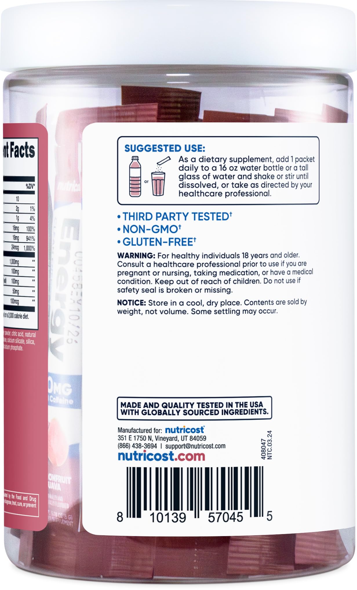 Nutricost Energy Complex Powder 3.6 oz