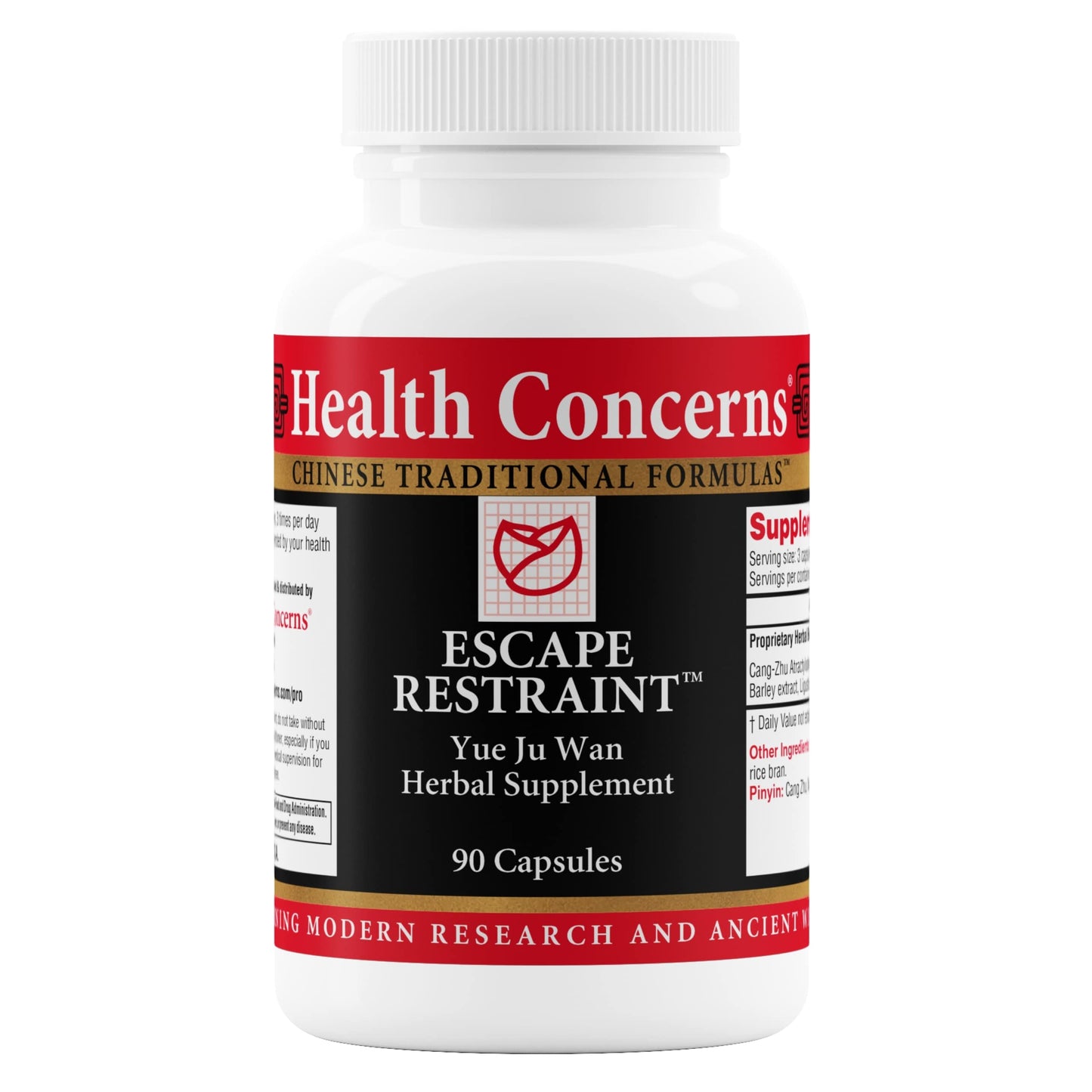 Health Concerns Escape Restraint Digestive & Liver Health Support, Stress Support, Traditional Chinese Herbal Formula Capsules 90