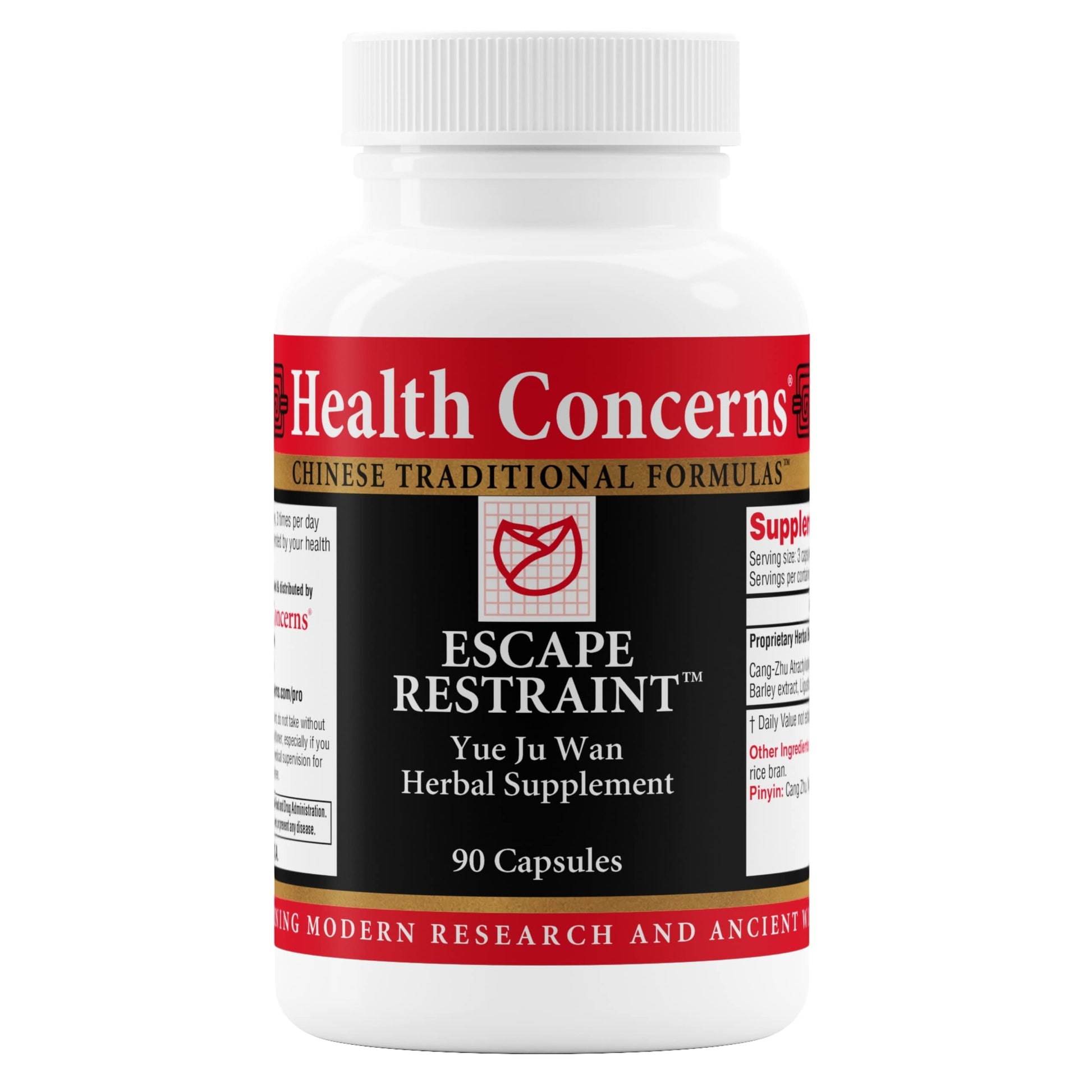 Health Concerns Escape Restraint Digestive & Liver Health Support, Stress Support, Traditional Chinese Herbal Formula Capsules 90