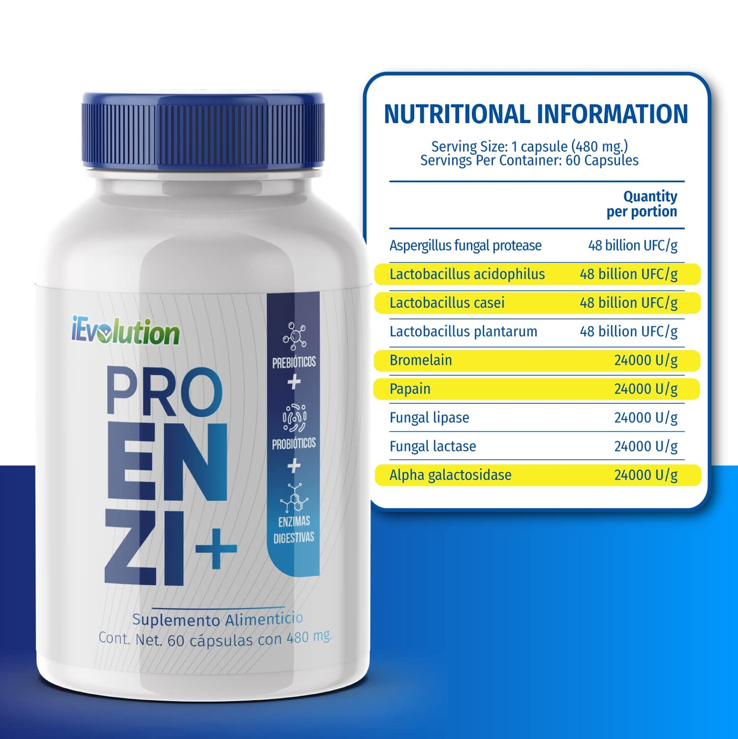 iEvolution Proenzi+ Digestive Enzymes and Probiotics 60 Capsules