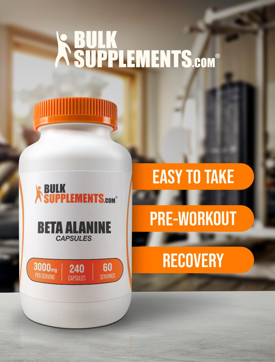 BulkSupplements Beta Alanine Capsules, 240 Count