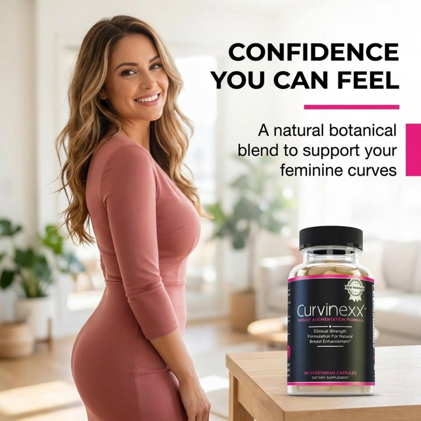 Vivid Health Nutrition Curvinexx Natural Enhancement Supplement for Women Capsule 60 Count
