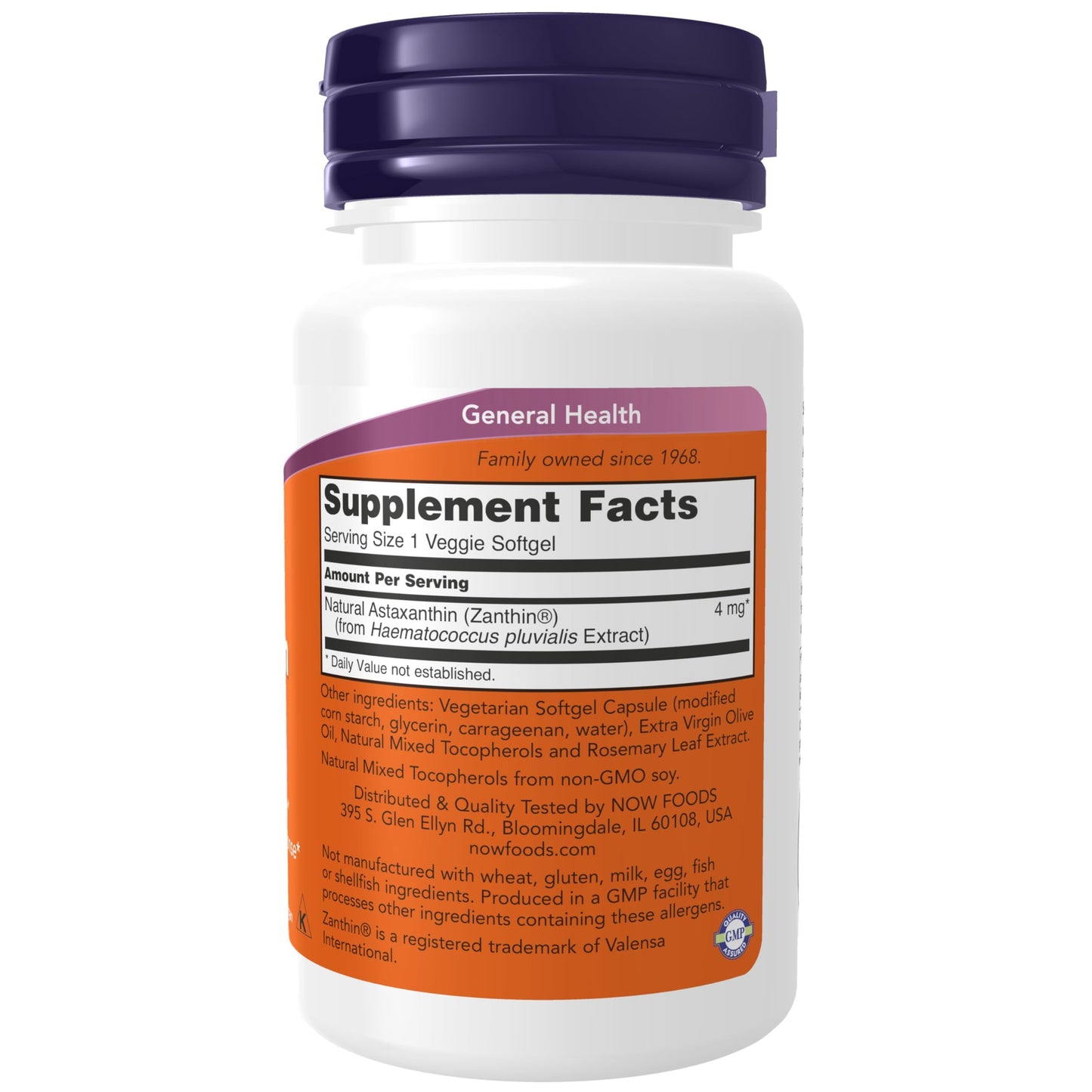 NOW Foods Astaxanthin 4 mg Softgels, 60 Count