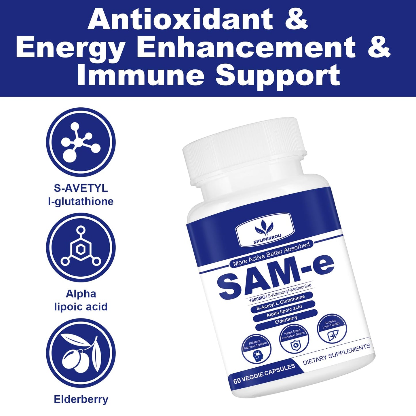 Spliferkou SAM-e(S-adenosyl-L-methionine) Complex 120 Capsules
