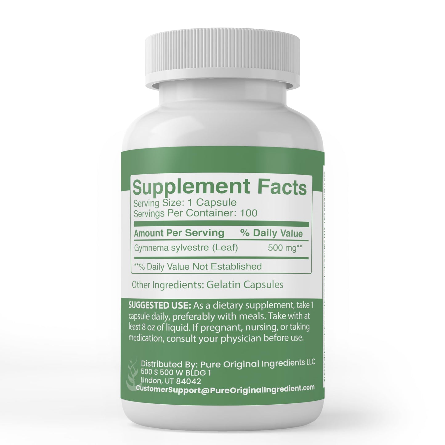 PURE ORIGINAL INGREDIENTS Gymnema Sylvestre Capsules, 100 Count
