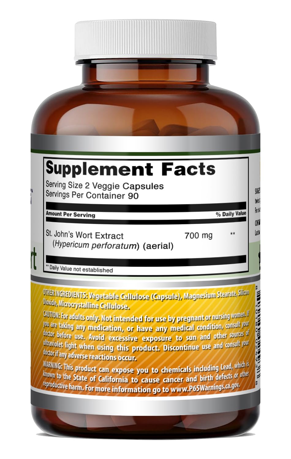 Amazing Nutrition St. John's Wort Supplement (Hypericum Perforatum Extract) Capsules, 180 Count