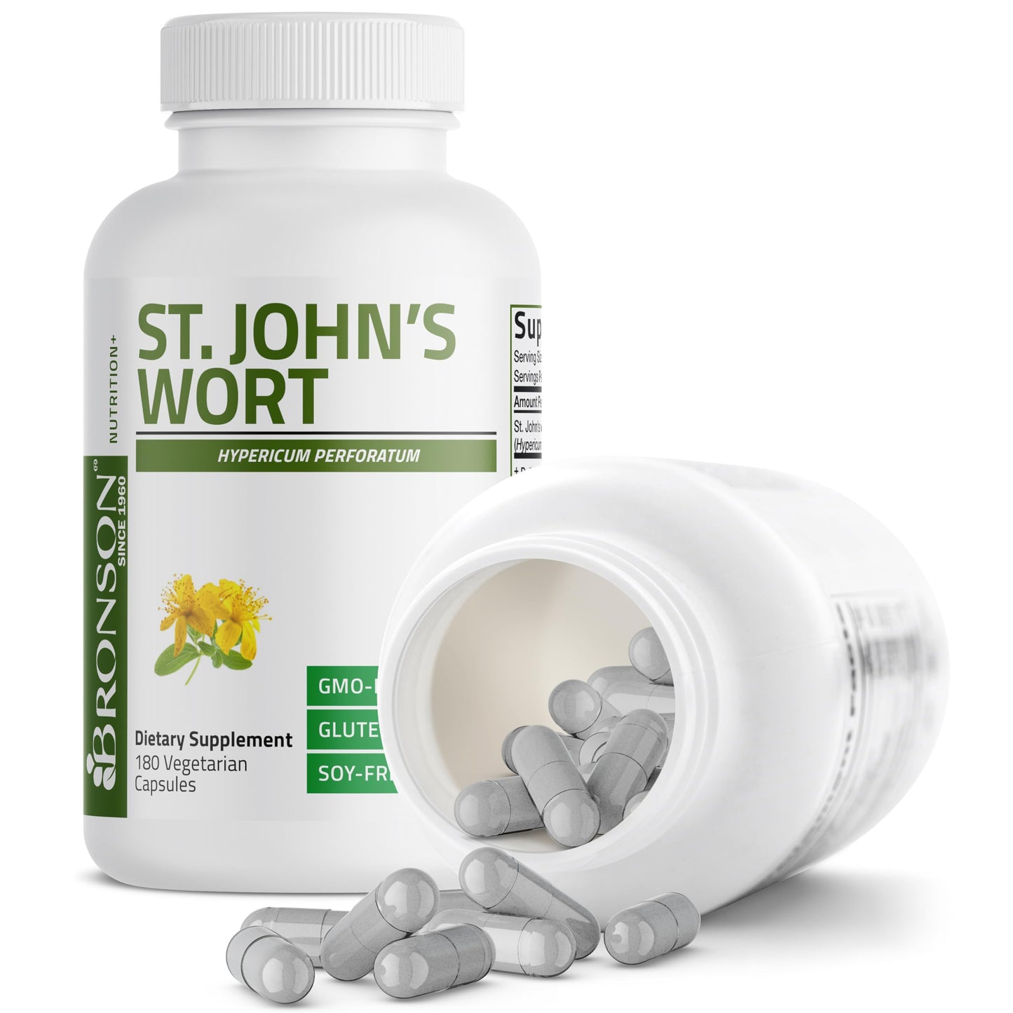 Bronson St. John's Wort 700 mg per Serving Hypericum Perforatum Capsules, 180 Count
