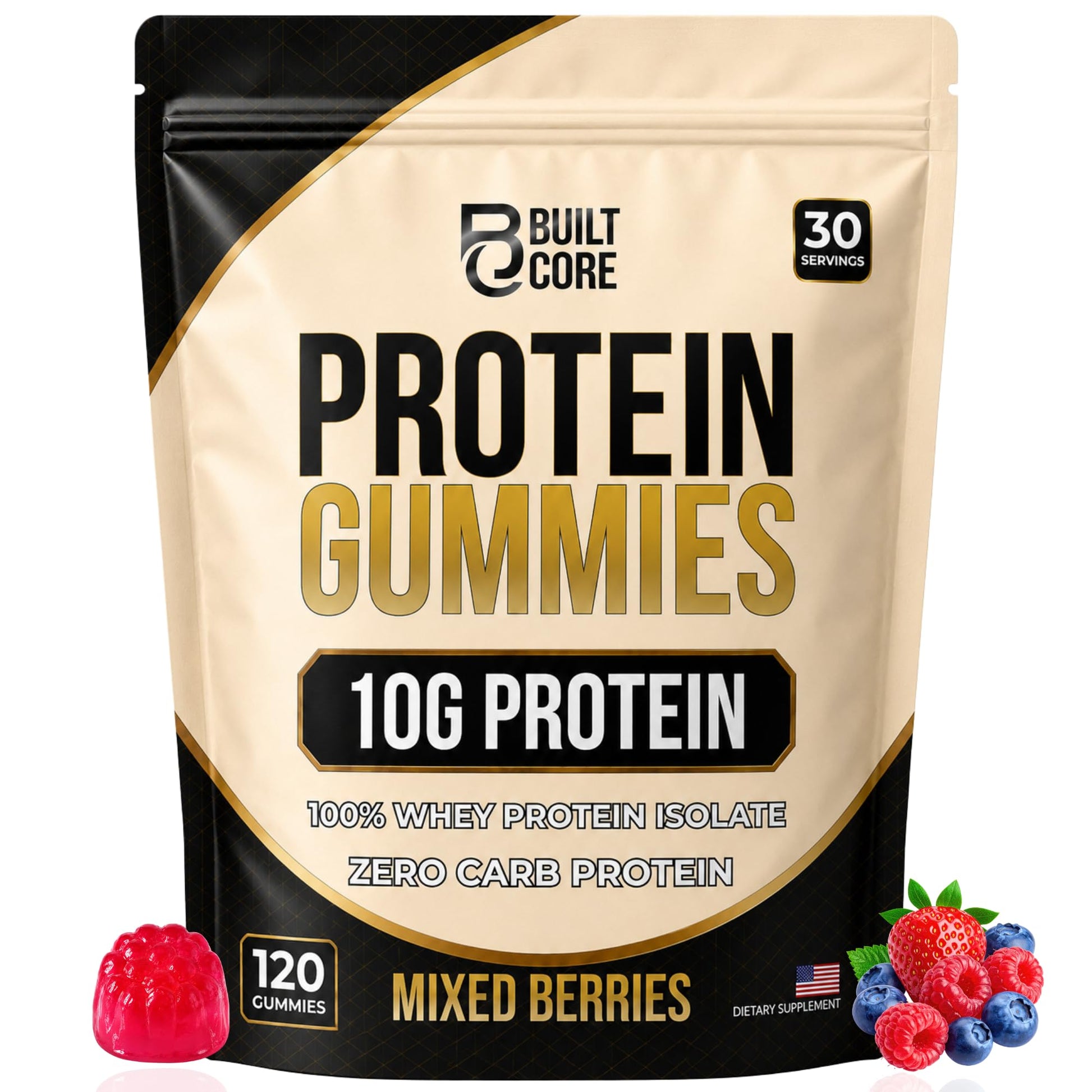 BuiltCore Whey Isolate Protein Gummies, 120 Count
