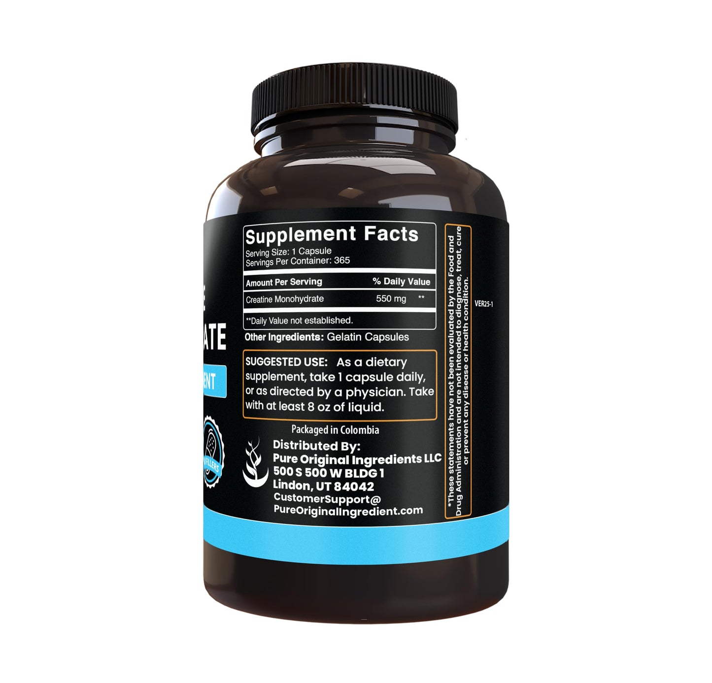 Pure Original Ingredients Creatine Monohydrate Capsule 365