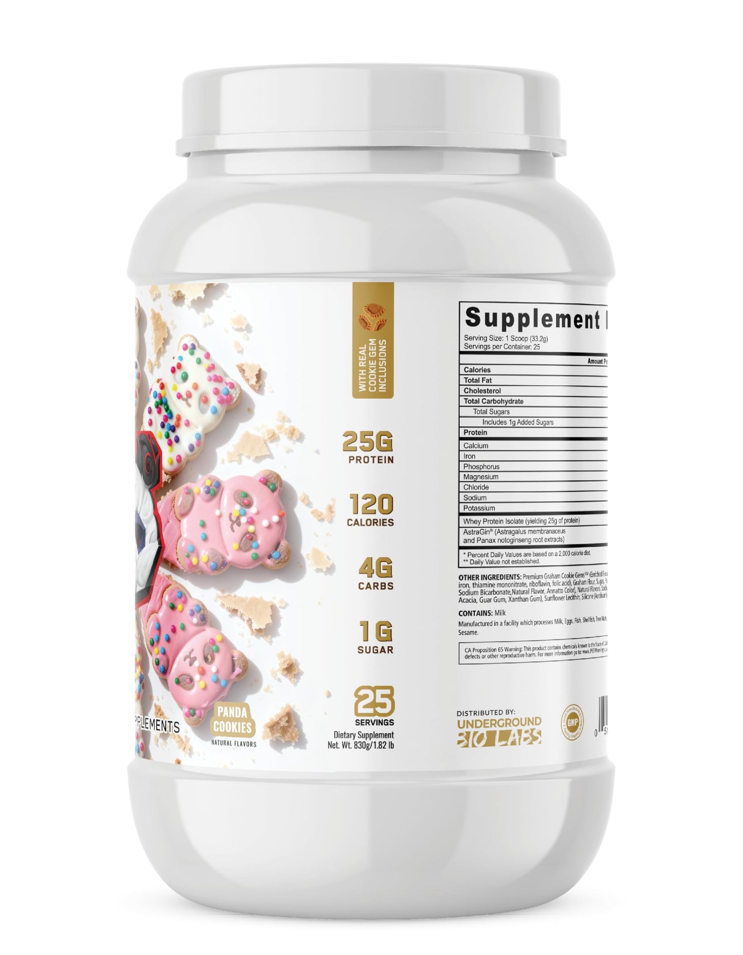Underground Bio Labs Panda Fuel ISO Whey Protein Panda Cookies Powder 1.82 Pound