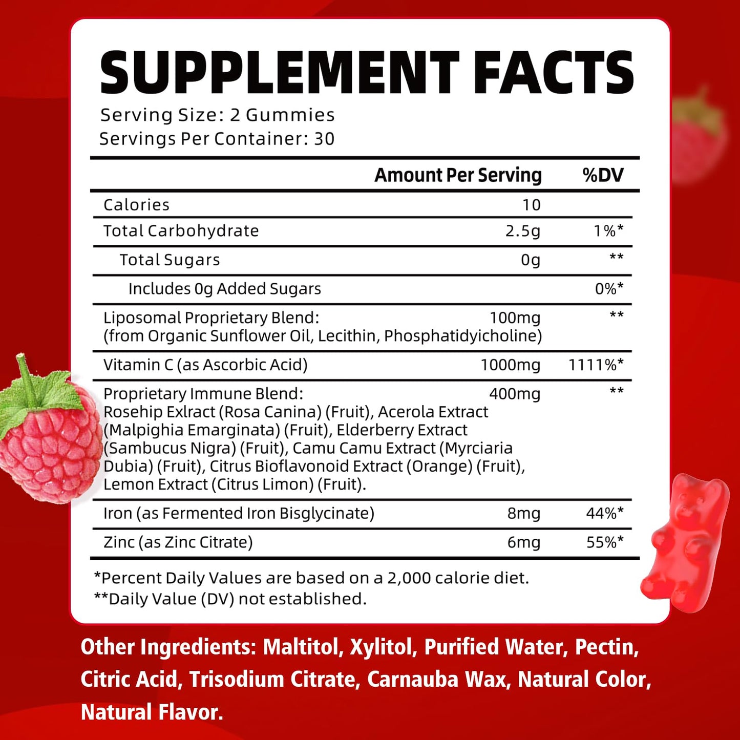 YUULAI Liposomal Vitamin C 1000mg Gummies, 60 Count