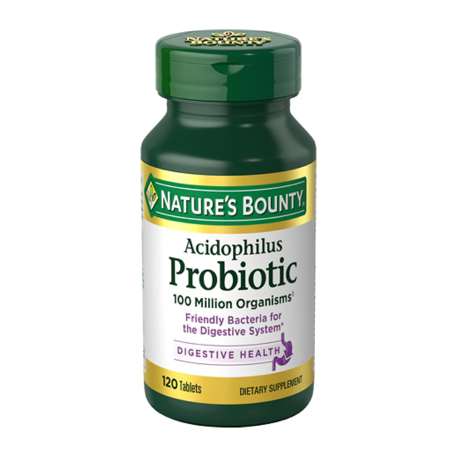Nature's Bounty Lactobacillus Acidophilus Probiotic Supplement Tablet 120 Count