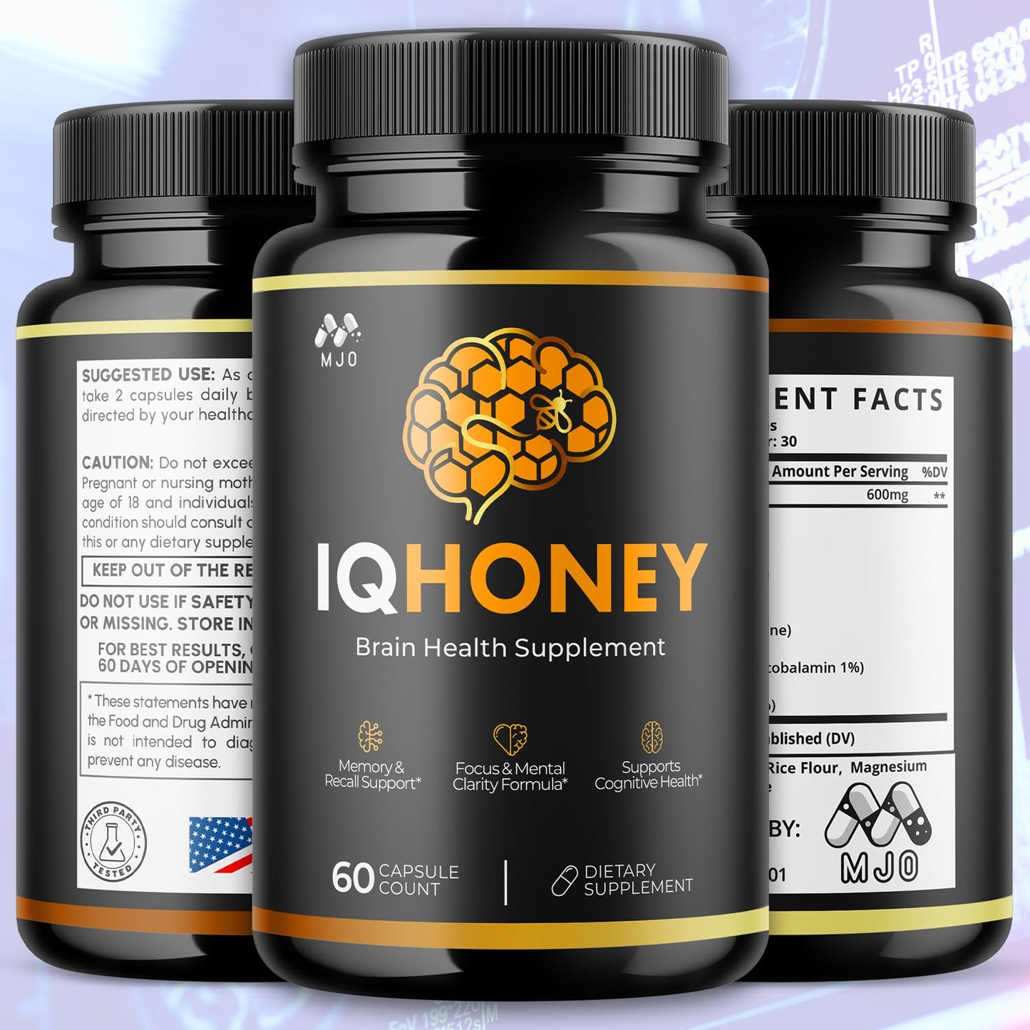 MJO IQ Honey Capsules 180 Capsules