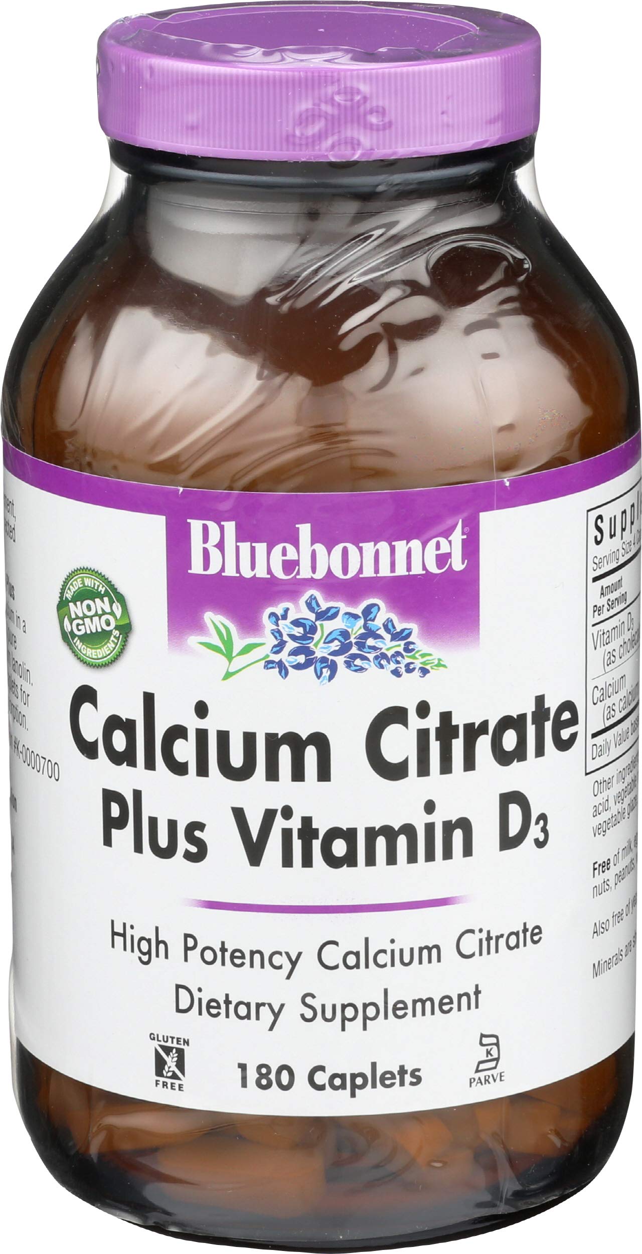 BlueBonnet Calcium Citrate Vitamin D3, 180 Capsules