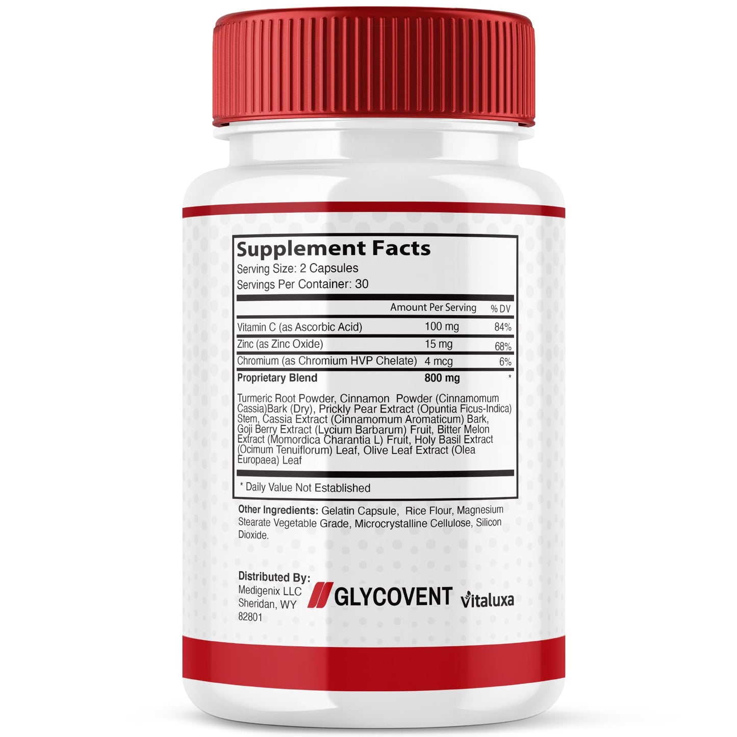 Vitaluxa GlycoVent Blood Balance Capsules, 300 Capsules