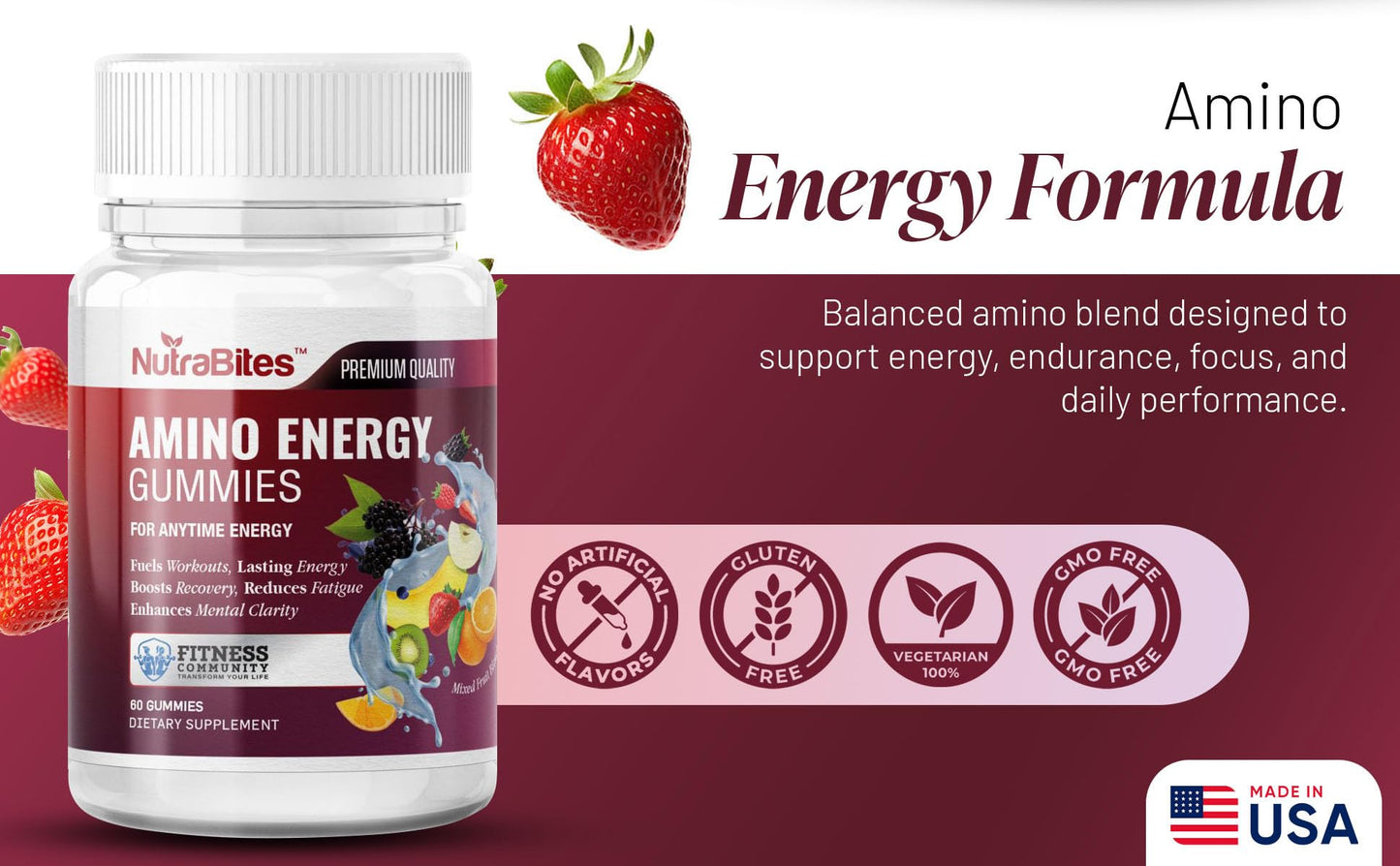 NutraBites Amino Energy Gummies, 60 Count