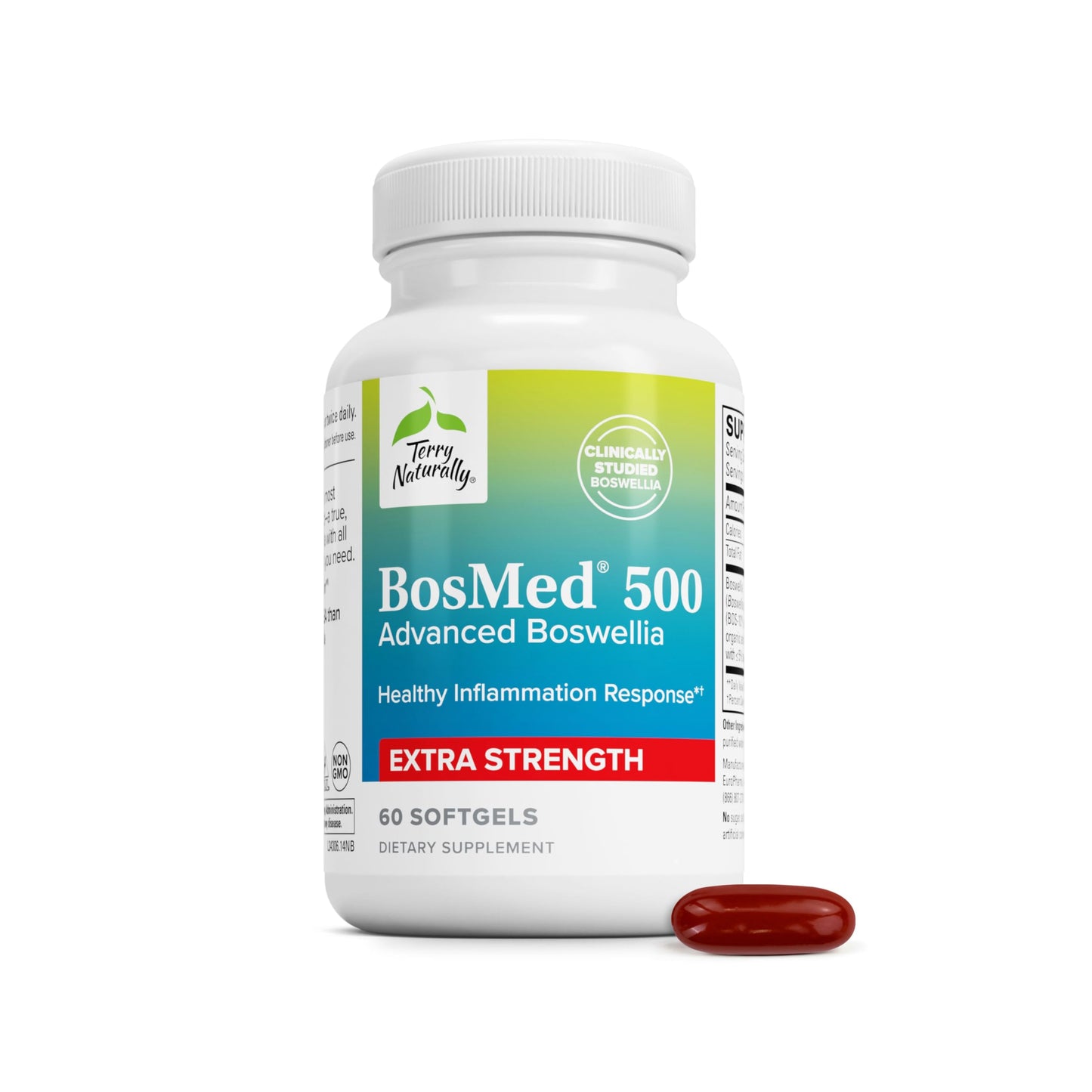 Terry Naturally BosMed 500 Extra Strength Boswellia Serrata Extract Softgels, 60 Count