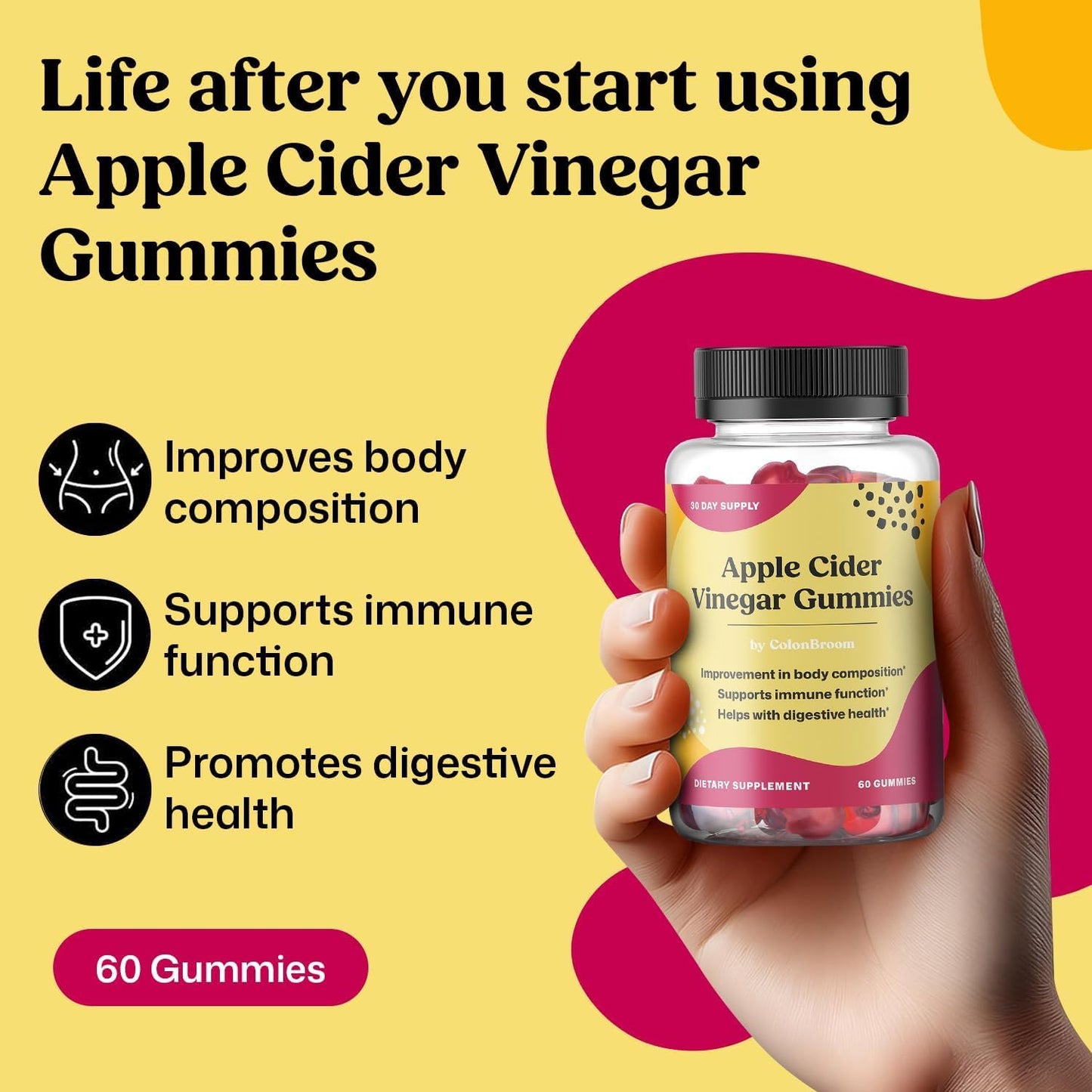 ColonBroom 15 Day Colon Cleanse & Detox Gummies for Weight Loss, 90 Count