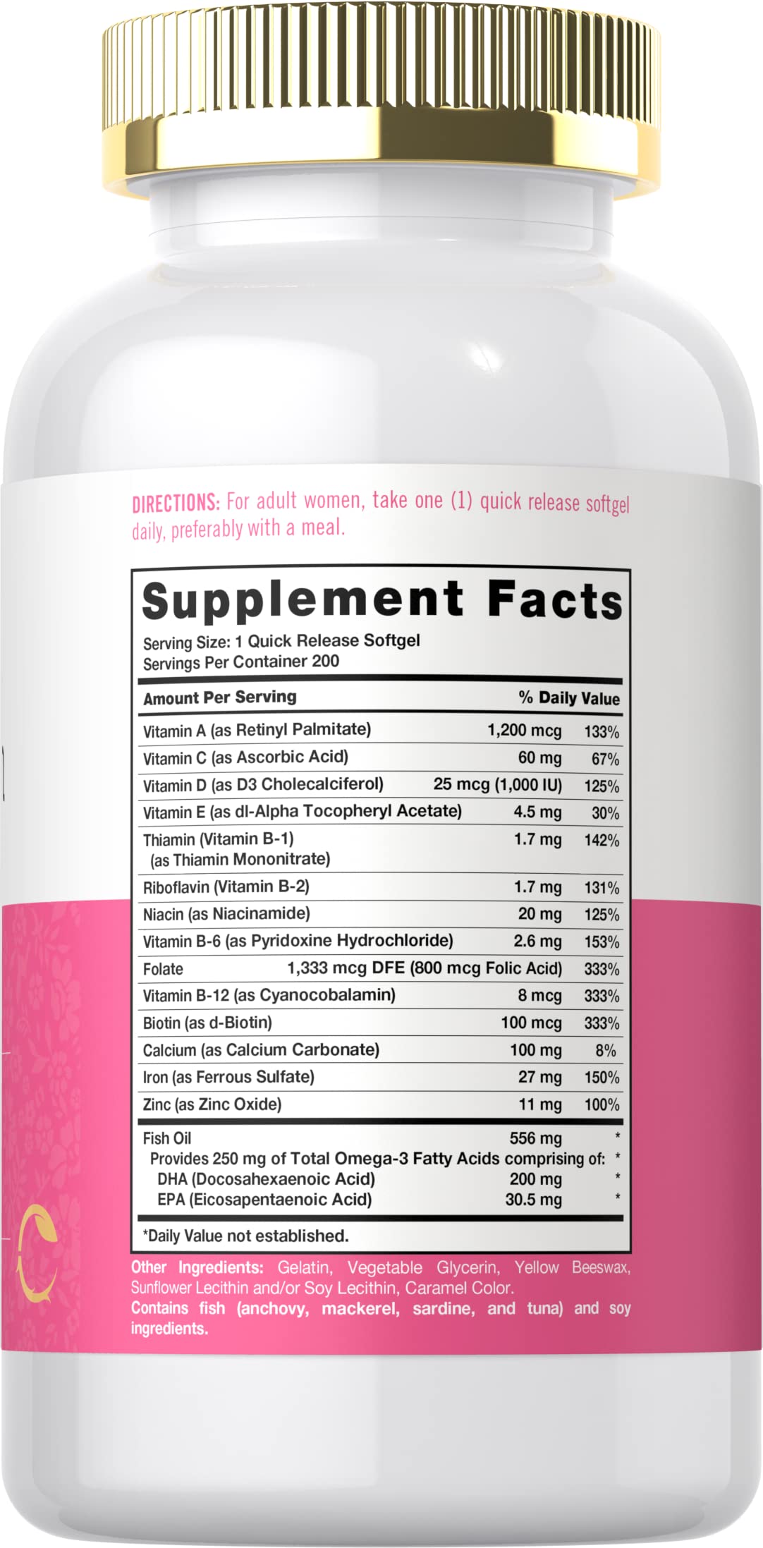 Carlyle Multivitamin for Women with Iron Softgels 200 Count