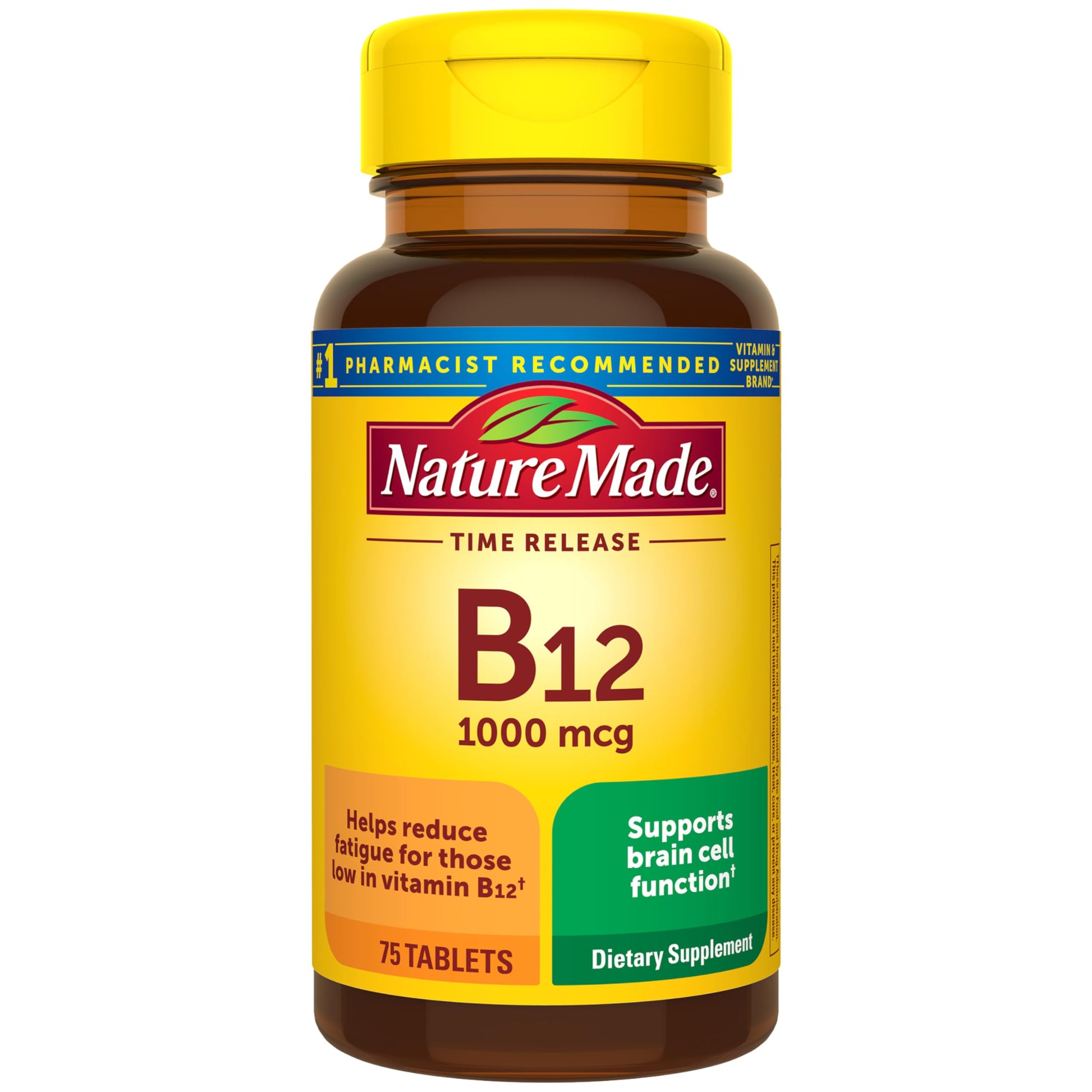 Nature Made Vitamin B12 1000 mcg Time Release Tablets, 75 Count