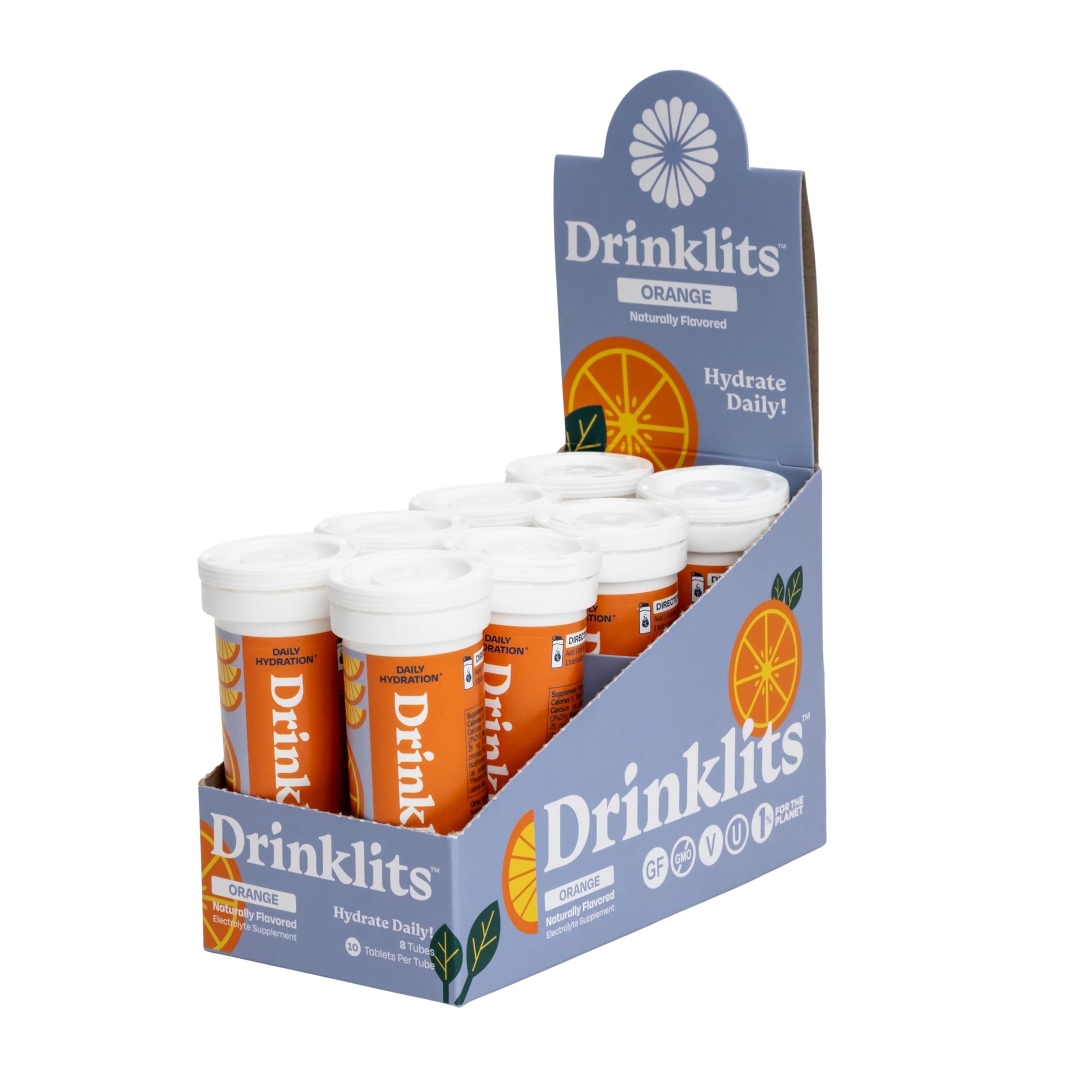 Drinklits Orange Electrolyte Sports Drink Fizzy Hydration Tablets, 80 Tablets