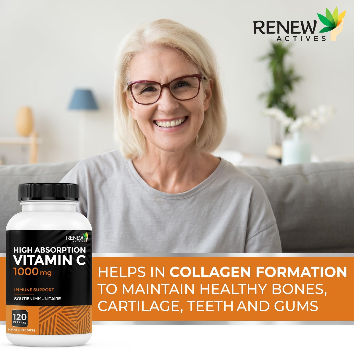 Renew Actives Vitamin C 1000mg Capsules, 120 Count