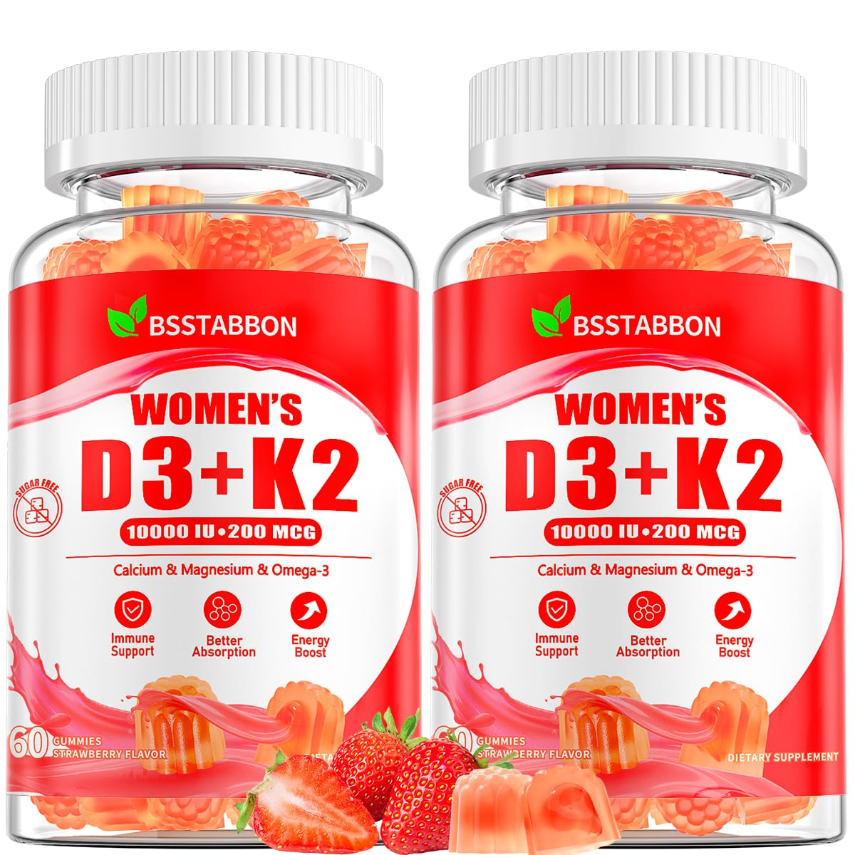 BSSTABBON Vitamin D3 K2 10000IU Gummies 120