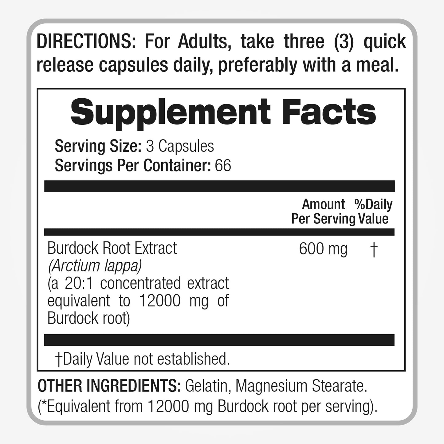 FITO MEDIC'S Burdock Root Organic Capsules 200