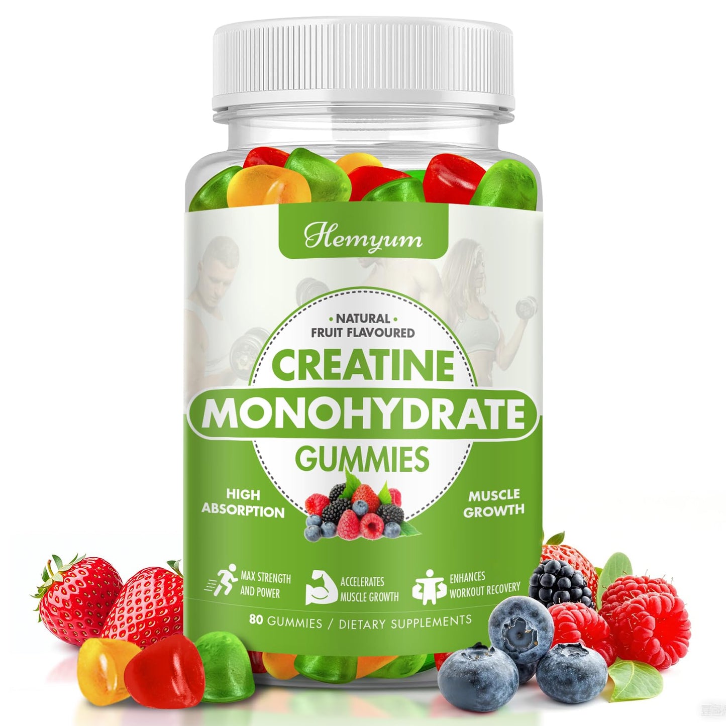 Hemyum Creatine Monohydrate Gummies, 400 Count