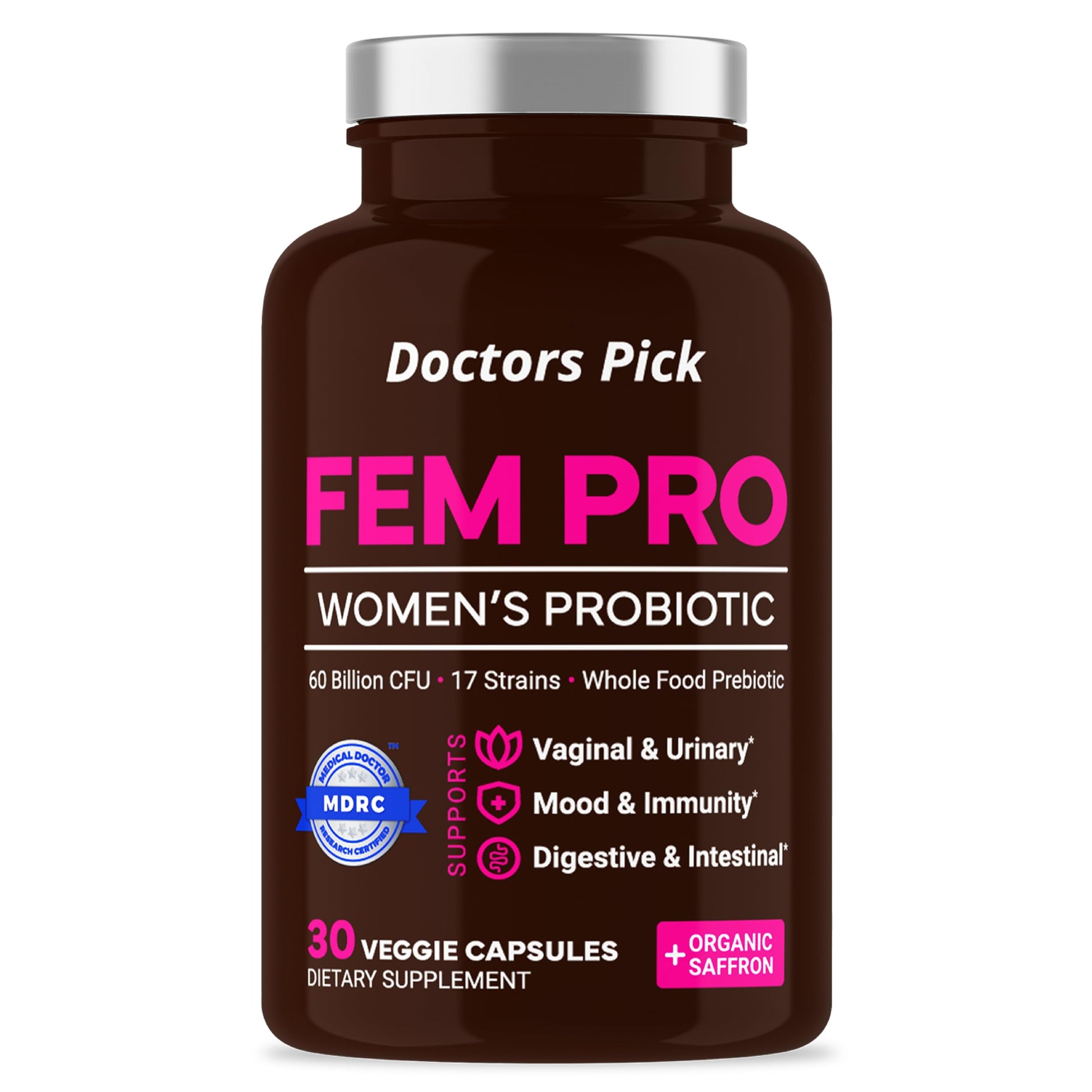 Doctors Pick Fem Pro Women’s Probiotics for Feminine Health 90 Capsules