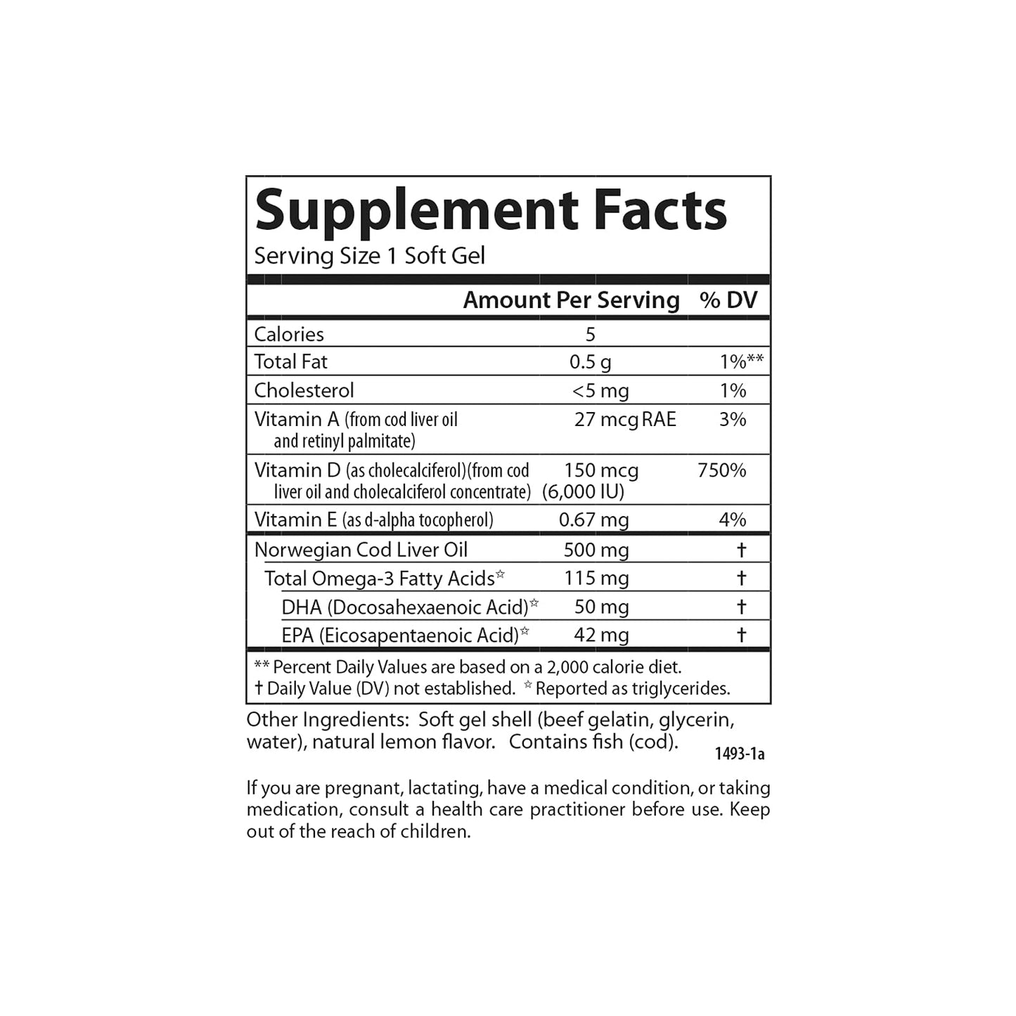 Carlson Solar D Gems Vitamin D3 and Omega-3 Supplement Softgels, 360 Softgels