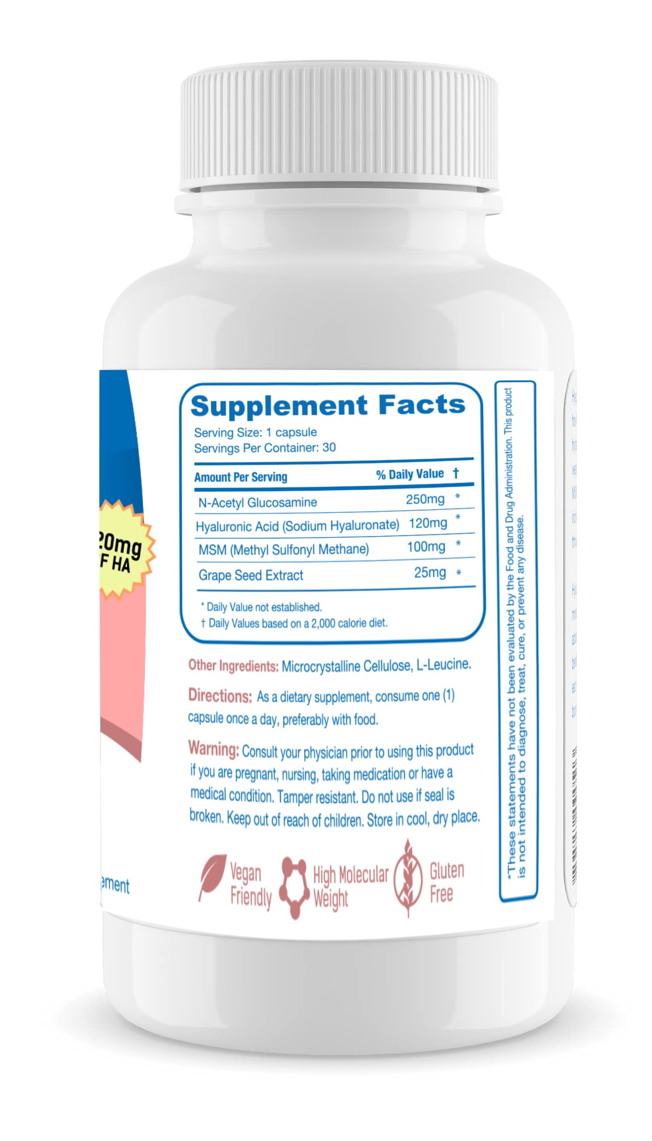 Hyalogic Hyaluronic Acid 120 mg Delayed-Release Capsules, 30 Capsules