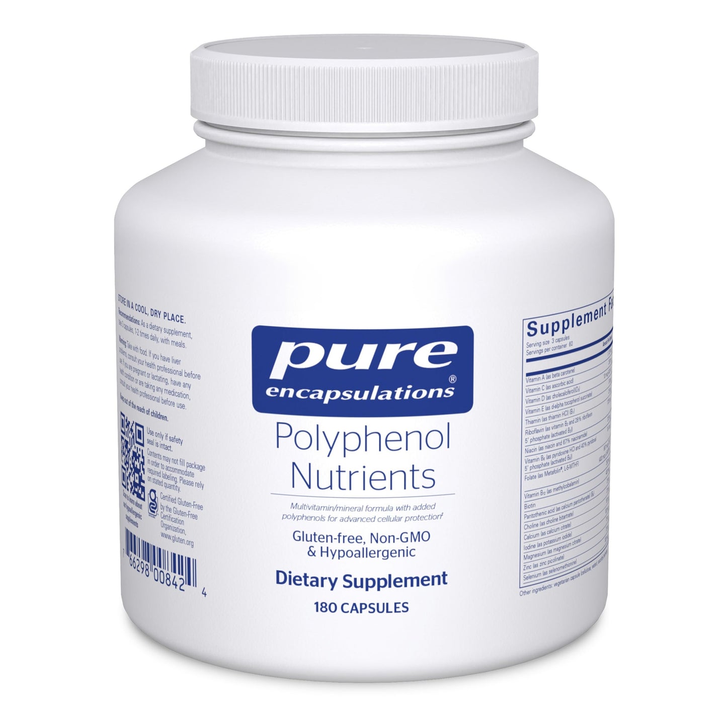 Pure Encapsulations Polyphenol Nutrients Hypoallergenic Nutrient Dense Multivitamin/Mineral Formula Capsule, 180 Count