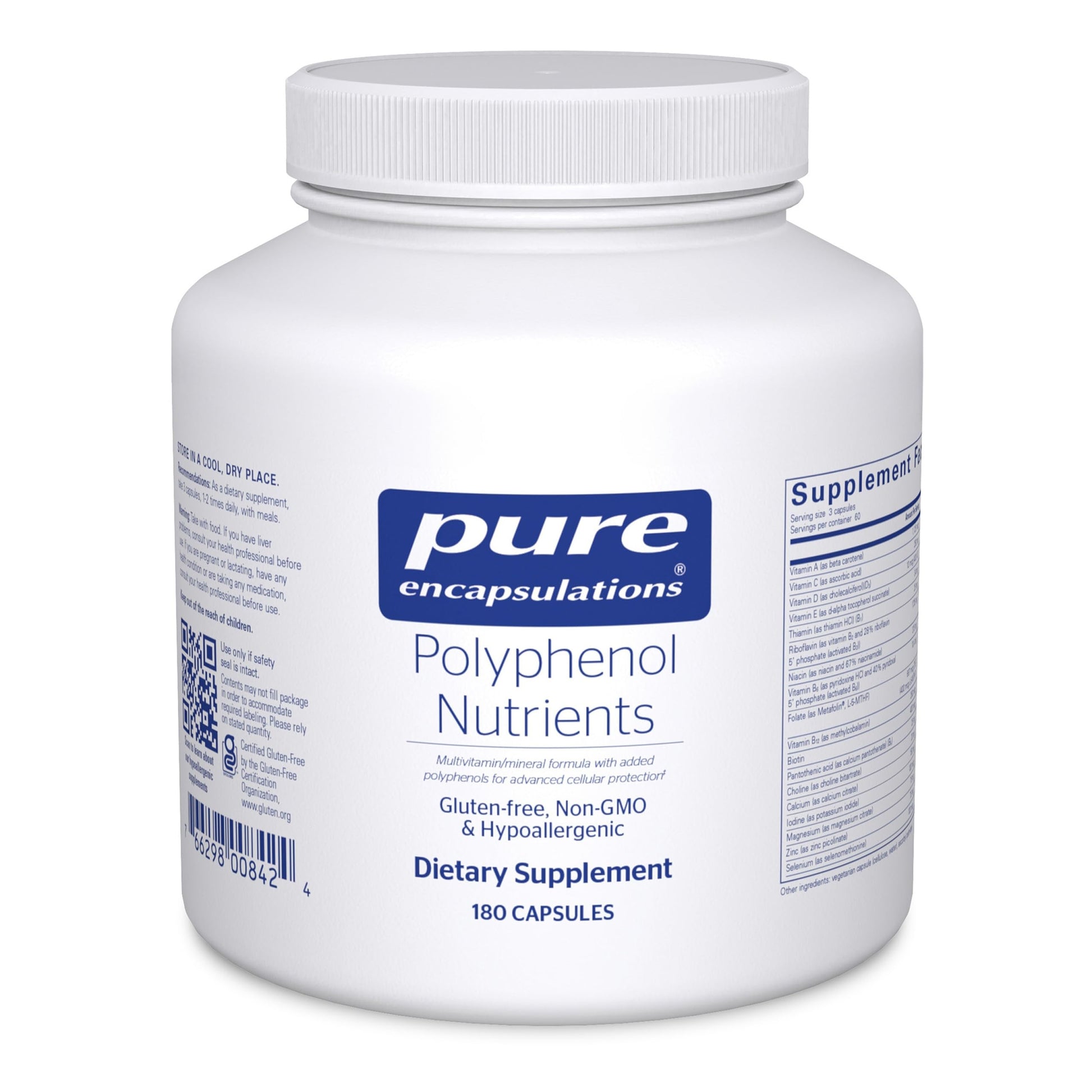 Pure Encapsulations Polyphenol Nutrients Hypoallergenic Nutrient Dense Multivitamin/Mineral Formula Capsule, 180 Count
