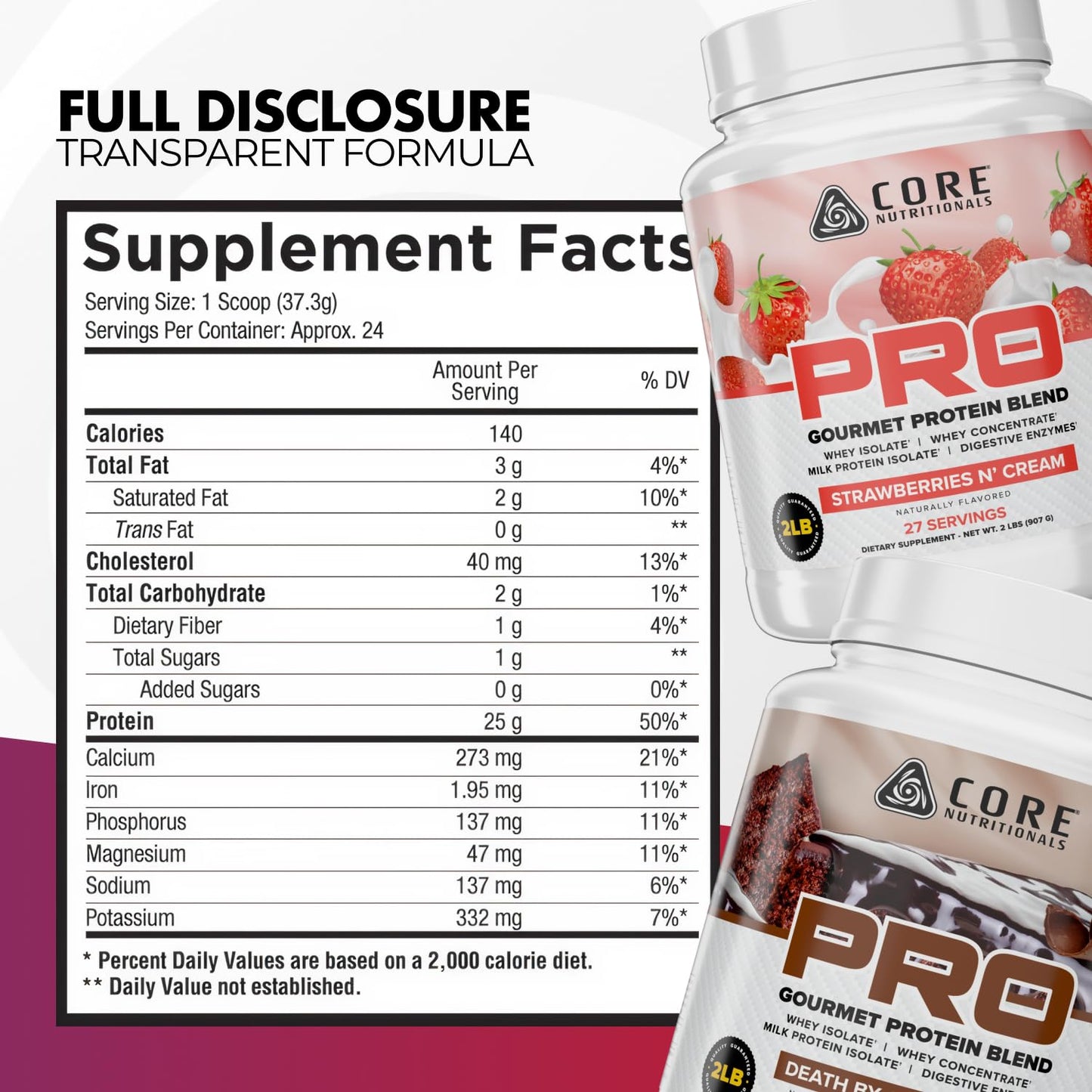 Core Nutritionals PRO Gourmet Protein Blend Protein Powder 32 Servings