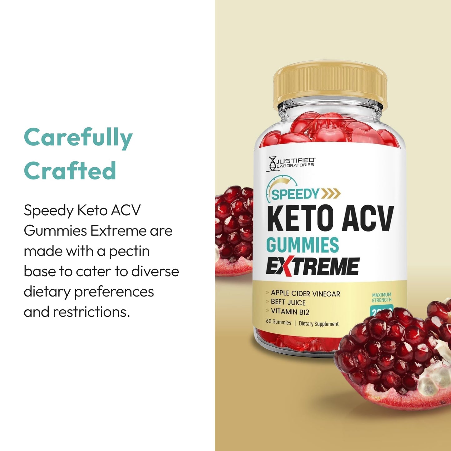 Justified Laboratories Speedy Keto ACV Gummies Extreme (2000 mg) - 60 Count
