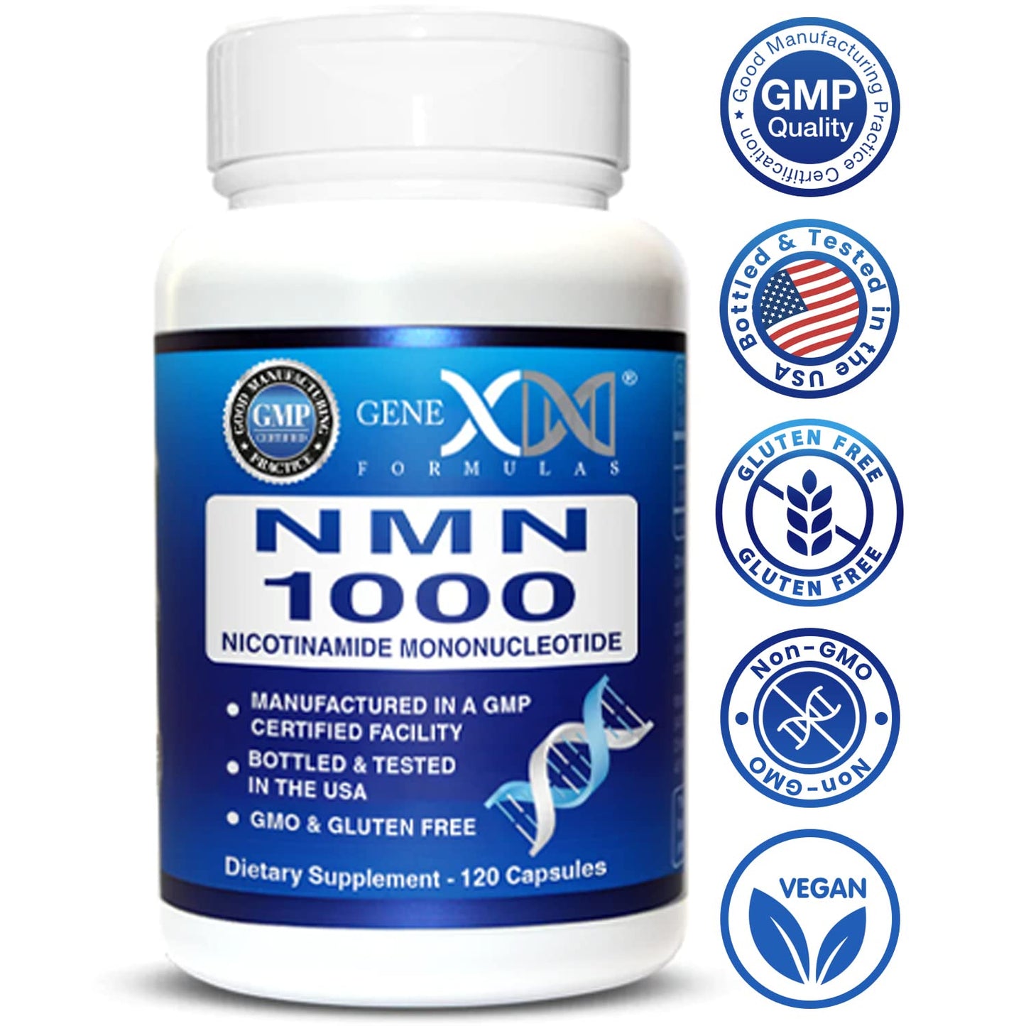 Genex Formulas NMN 1000mg Capsules, 120 Count