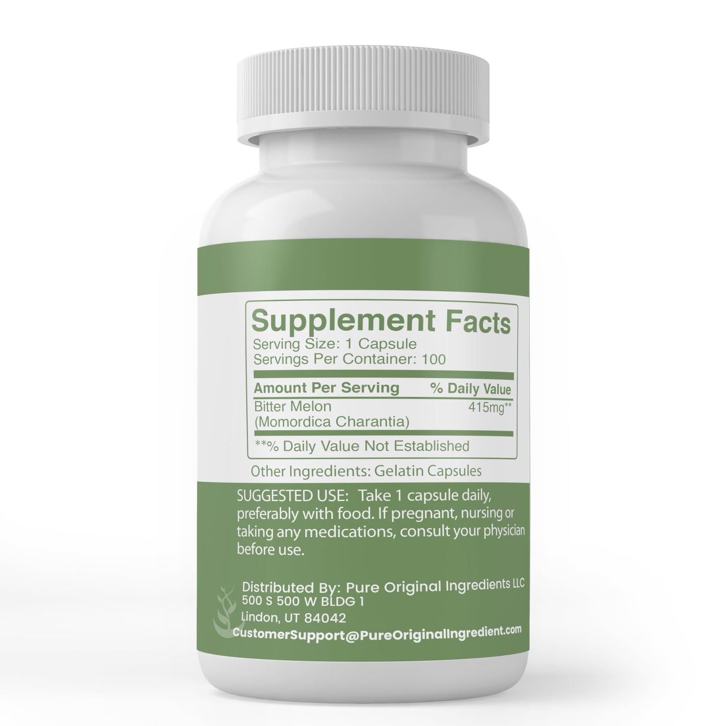 Pure Original Ingredients Bitter Melon Capsule 100