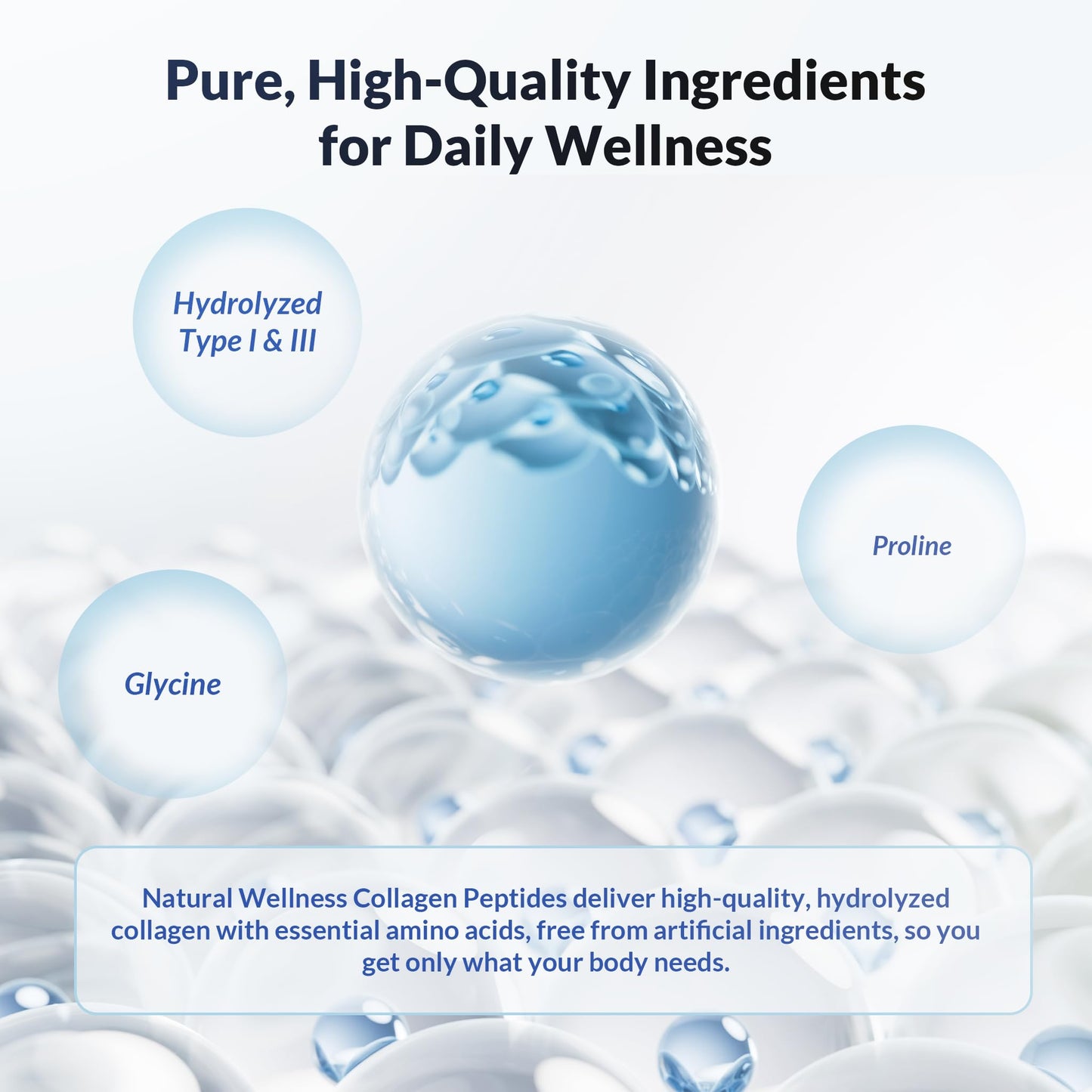 Natural Wellness Collagen Peptides (Type I & III) – Hydrolyzed Bovine Collagen for Hair, Skin, Nails, Joints & Bones – Powder, 19.76 oz