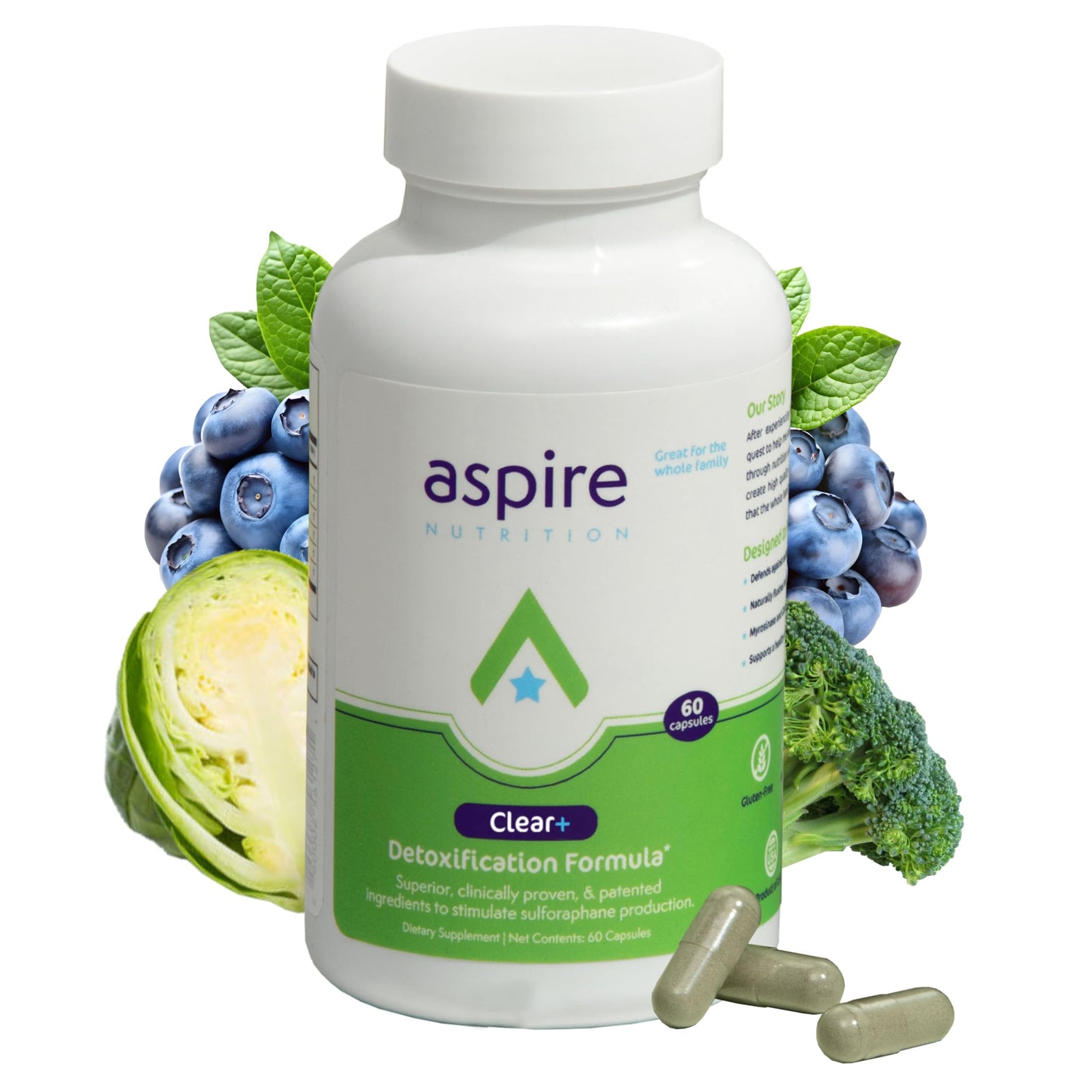 Aspire Nutrition Clear+ Detoxification Capsules 60 Capsules