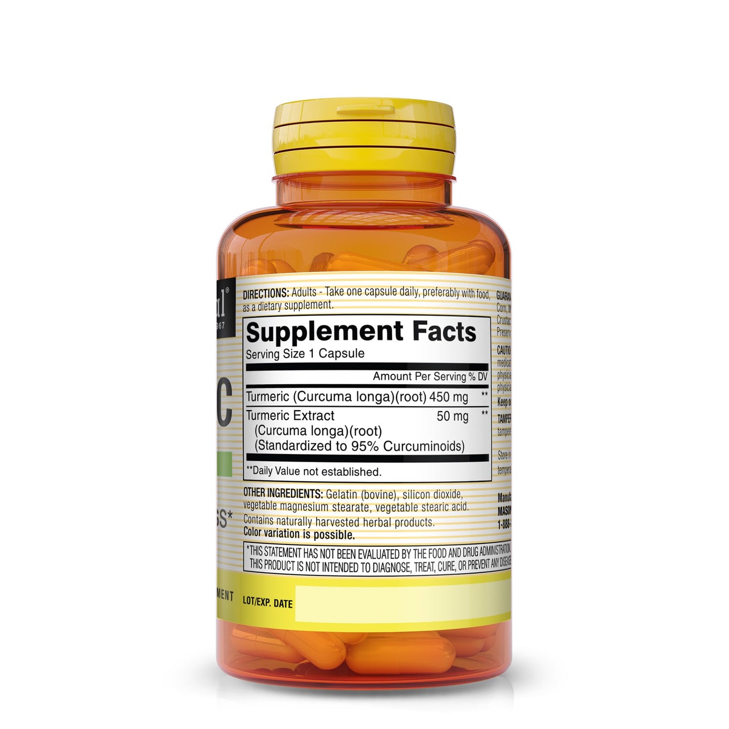 Mason Natural Turmeric Capsules, 60 Count