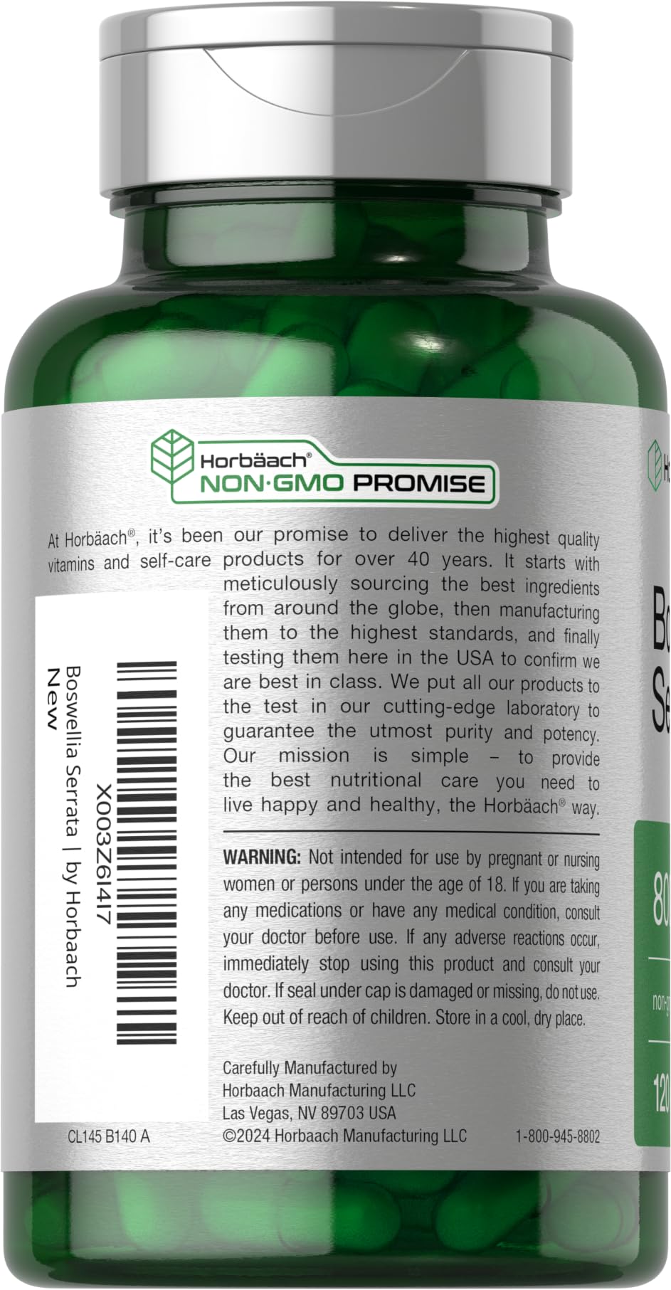 Horbäach Boswellia Serrata Extract Capsules 120 Count