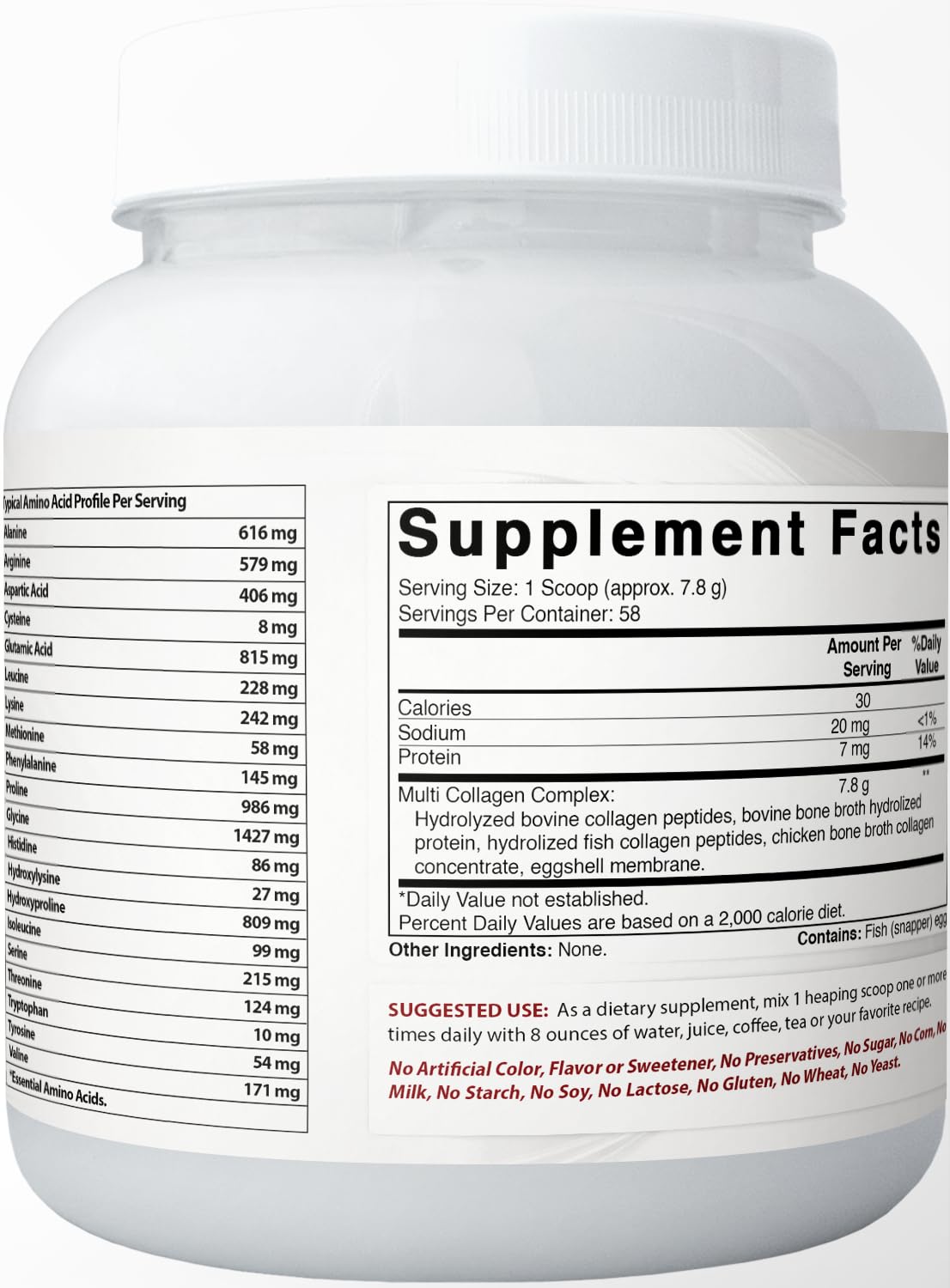 Best Naturals Collagen Peptides Powder Type I, II, III, V & X Unflavored, 1 Pound, 16